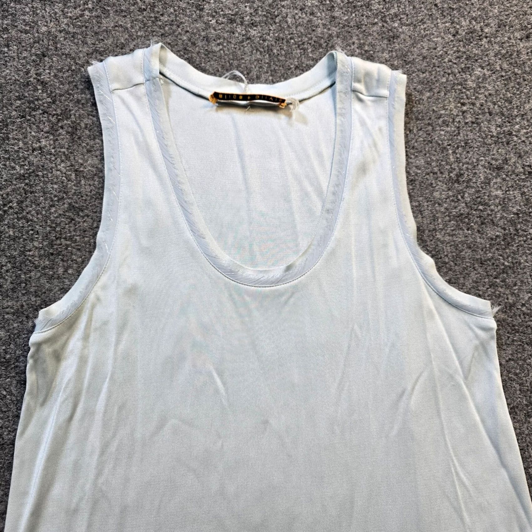 Alice + Olivia Alice + Olivia Dress Women XS Blue Silk Sheath Fitted Stretch Casual Beachy Knit Short Sleeveless Round Neck Pullover Pattern Solid Designer Size XS / US 0-2 / IT 36-38 - 2 Thumbnail
