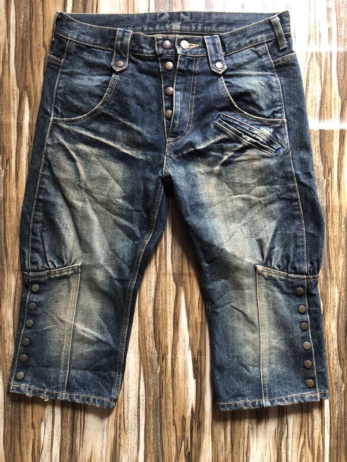 Japanese Brand Grail🔥 Y2K opium style denim capri punk seditionaries kmrii Size US 34 / EU 50 - 1 Thumbnail