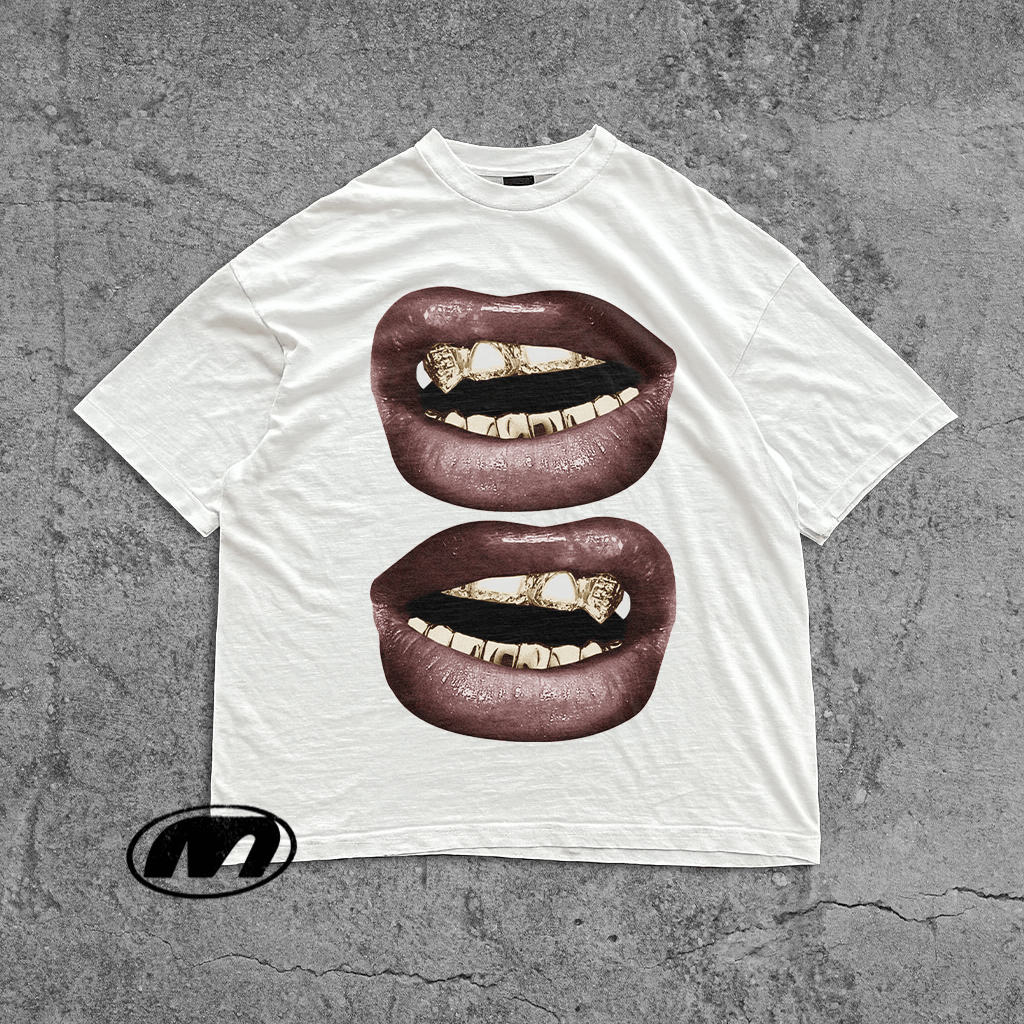 Japanese Brand Grillz Lips Graphic Tee – Oversized Streetwear T-Shirt Size US L / EU 52-54 / 3 - 1 Thumbnail