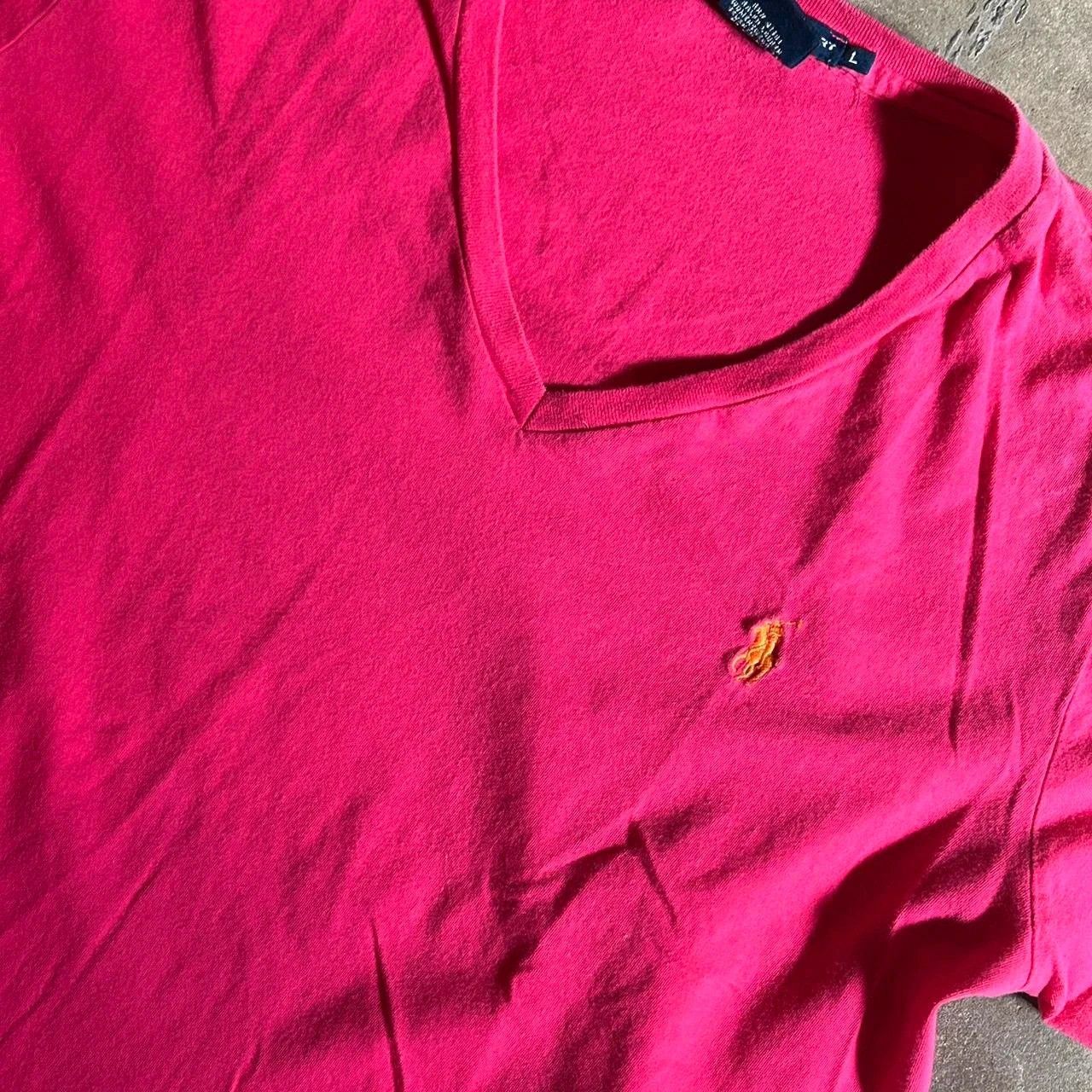 Polo Ralph Lauren Y2K Pink with orange Polo Ralph Lauren V-neck tee Size L / US 10 / IT 46 - 1 Thumbnail