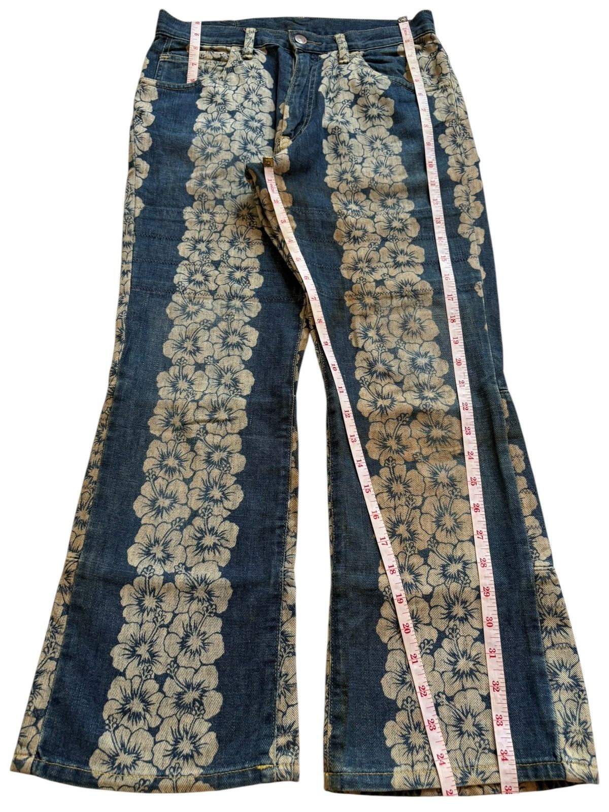 Hysteric Glamour Vintage Hysteric Glamour Mud Wash Flower Style Flare Jeans Size US 28 / EU 44 - 13 Thumbnail