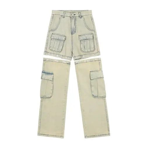 Japanese Brand Retro Buttons Detachable Wide Cargo Jeans Size US 32 / EU 48 - 1 Thumbnail