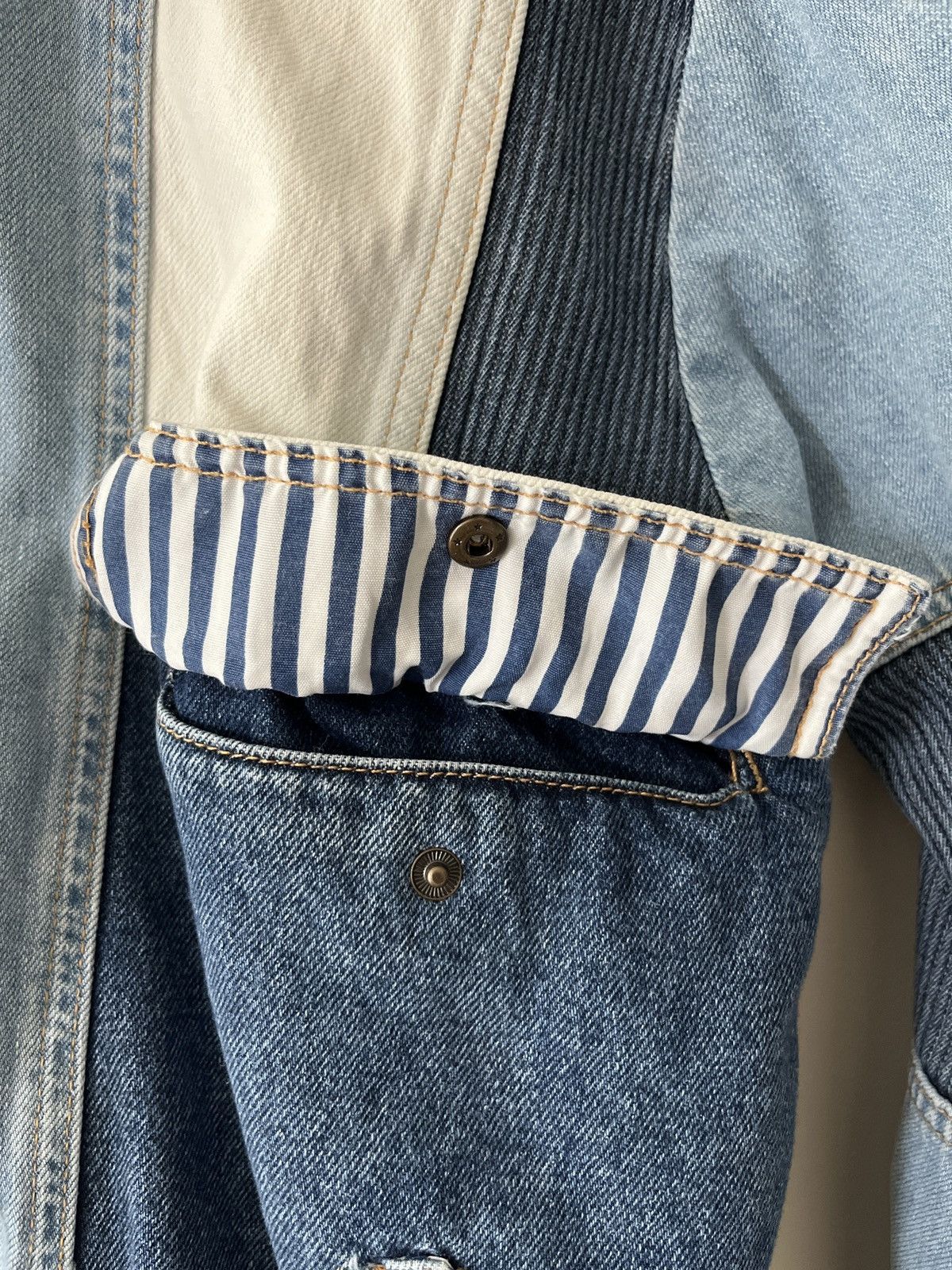 Free People × Vintage Vintage Free People Denim Patchwork Jacket Size US XL / EU 56 / 4 - 7 Thumbnail