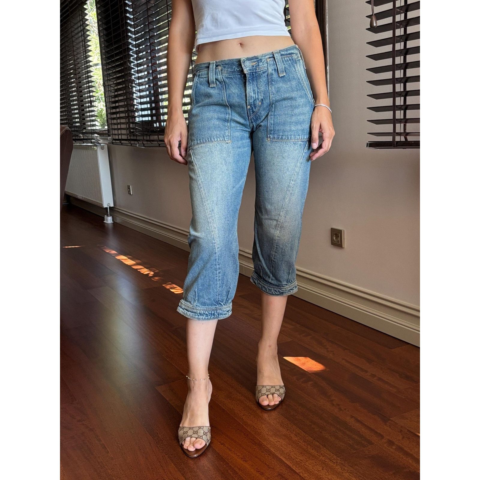 Levi's Levi’s Engineered 0507 W29 Capri Twisted Leg Y2K Denim Size US 29 - 1 Thumbnail