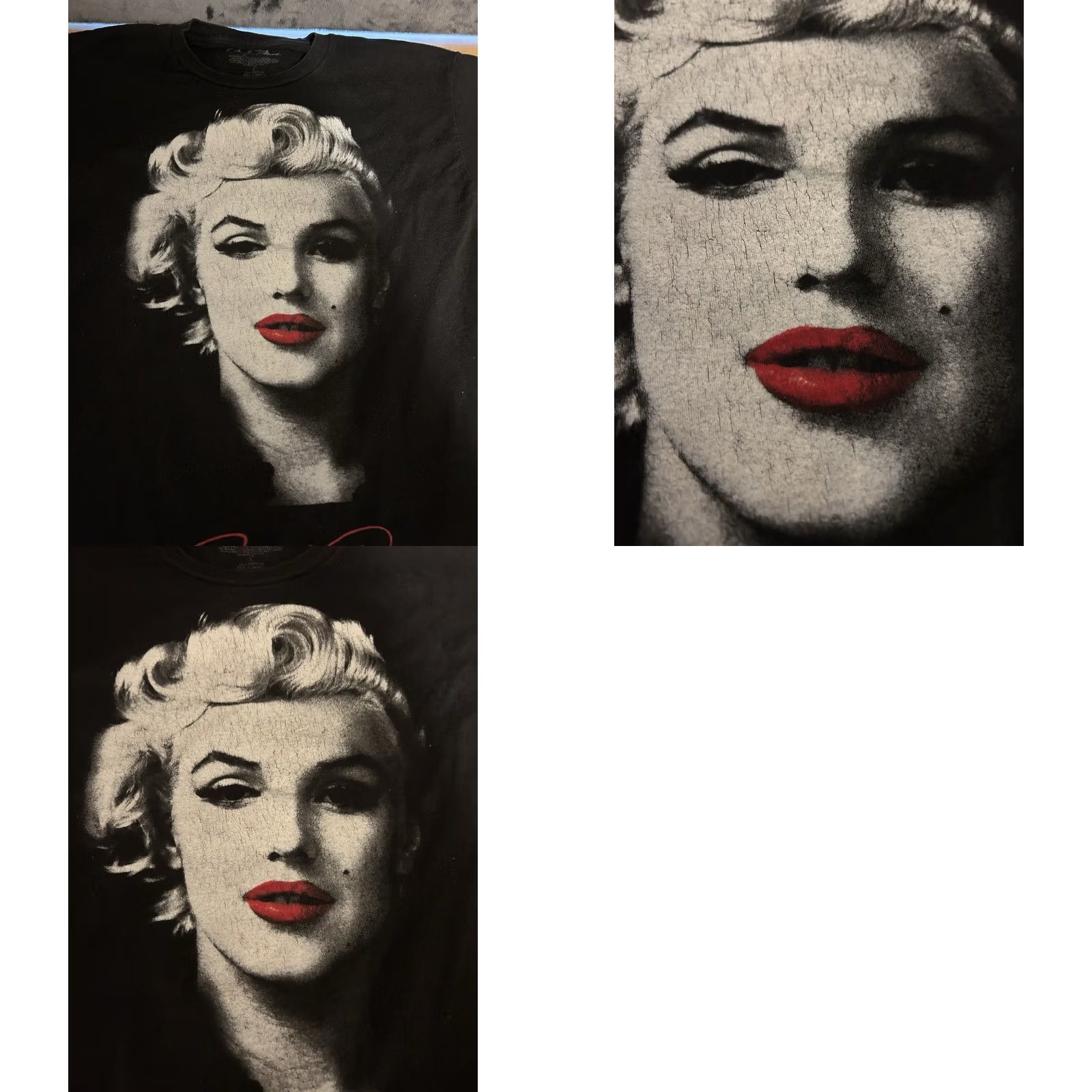 Vintage Marilyn Monroe Shirt Men L Black Short Sleeve Big Face Graphic Molottery T-Shirt 50s Movie Star Birthday Size US L / EU 52-54 / 3 - 10 Thumbnail