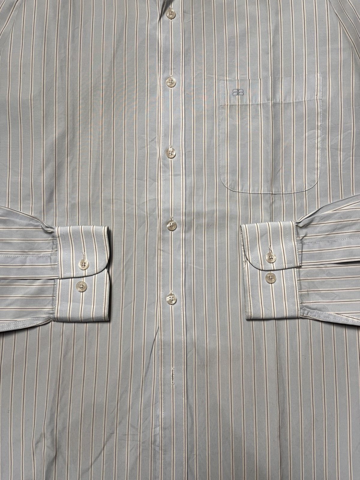 Balenciaga Balenciaga Striped Button Up Shirt Size US L / EU 52-54 / 3 - 4 Thumbnail