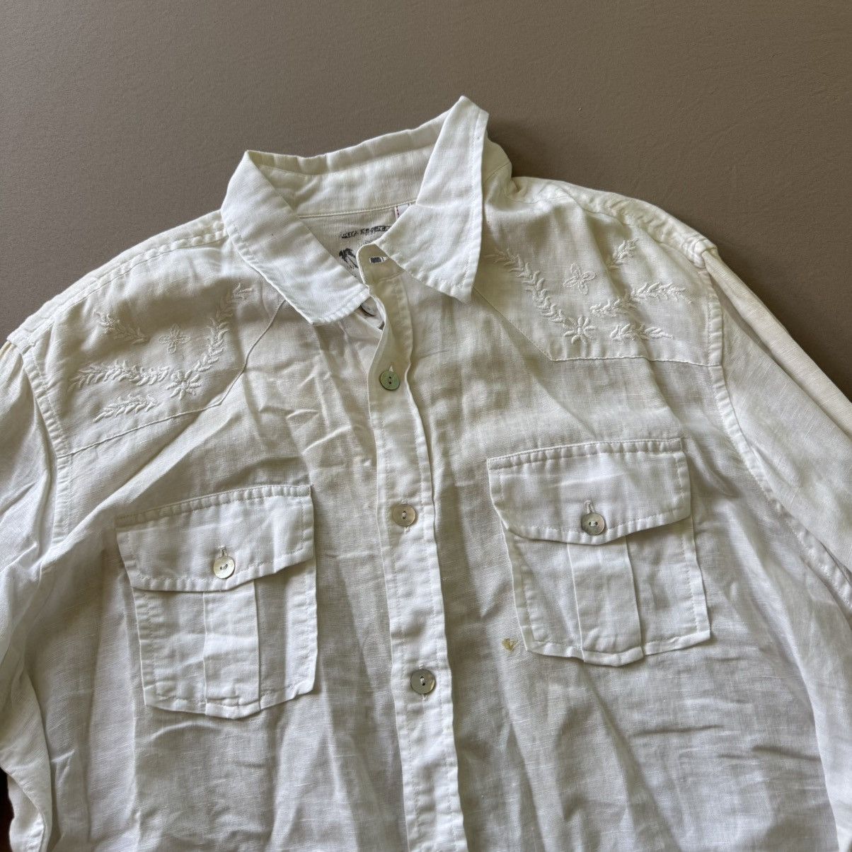 Guess Vintage Guess Jeans Linen Blend Embroidered Western Shirt Size US L / EU 52-54 / 3 - 3 Thumbnail