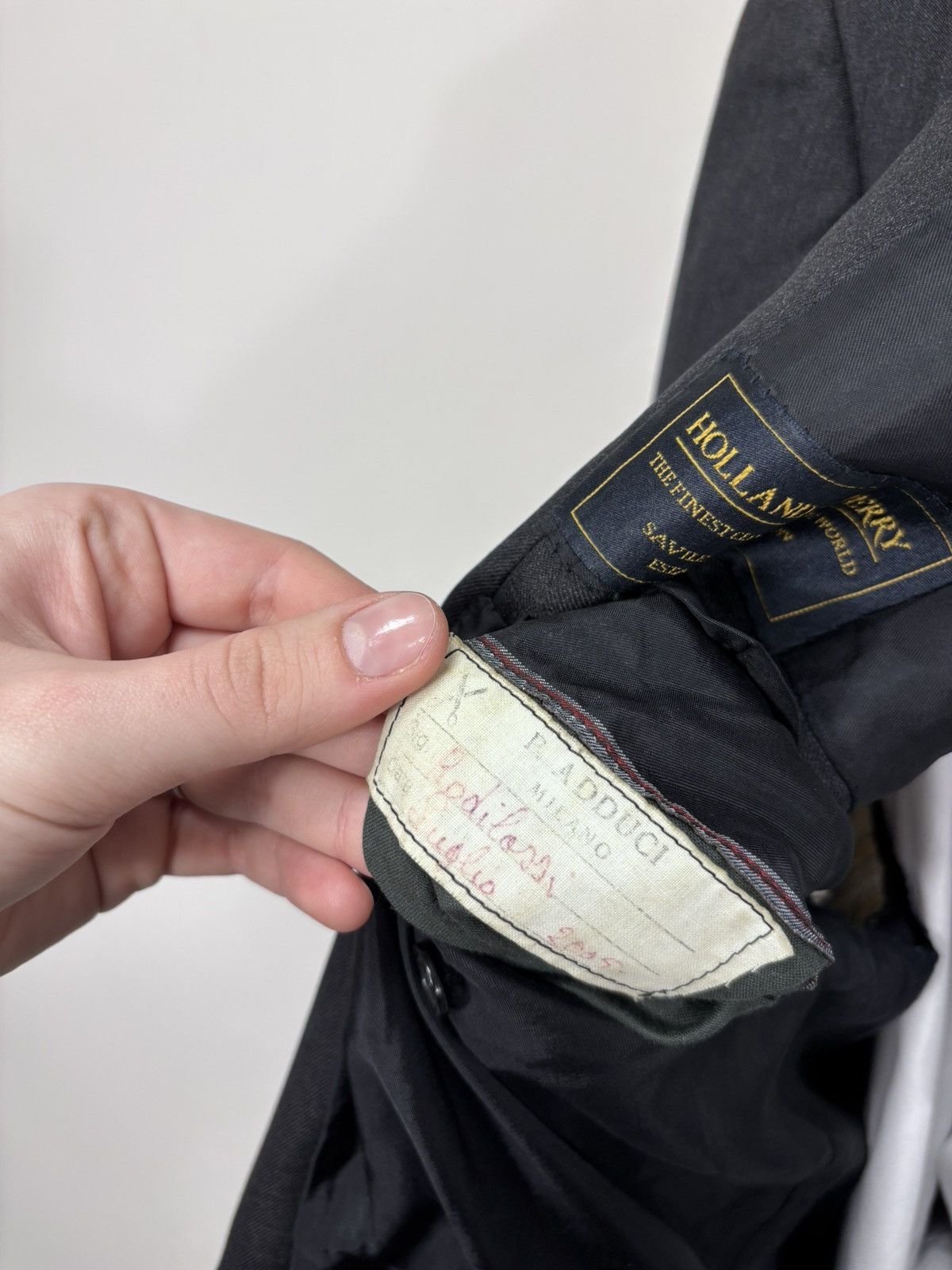 Holland & Sherry Holland & Sherry Savile Row Men’s Grey Wool Blazer Jacket Size 48R - 13 Thumbnail