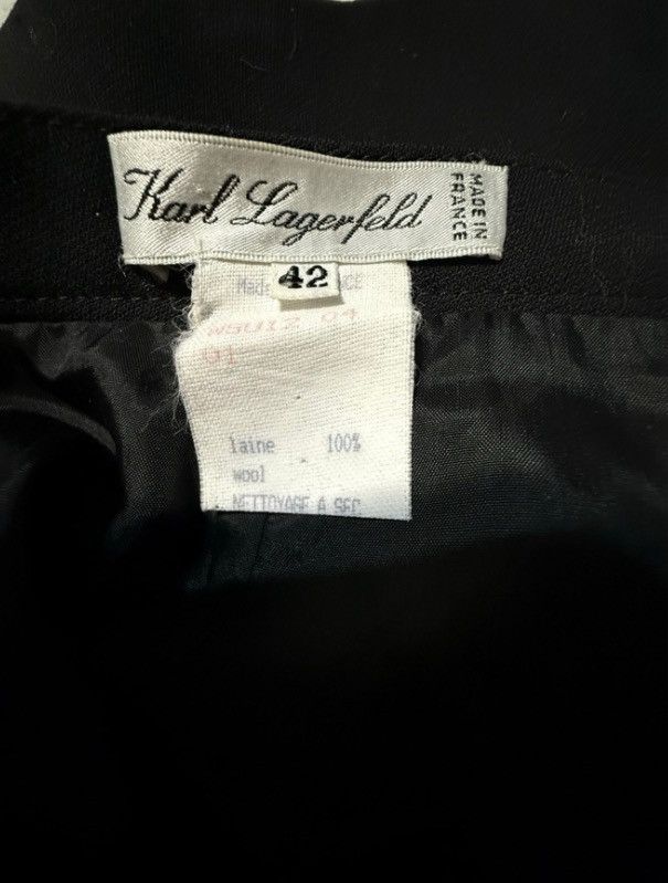 Karl Lagerfeld Karl Lagerfeld VTG Wool Black Pencil Skirt - IT 42 (US 10) Size 28" / US 6 / IT 42 - 4 Thumbnail