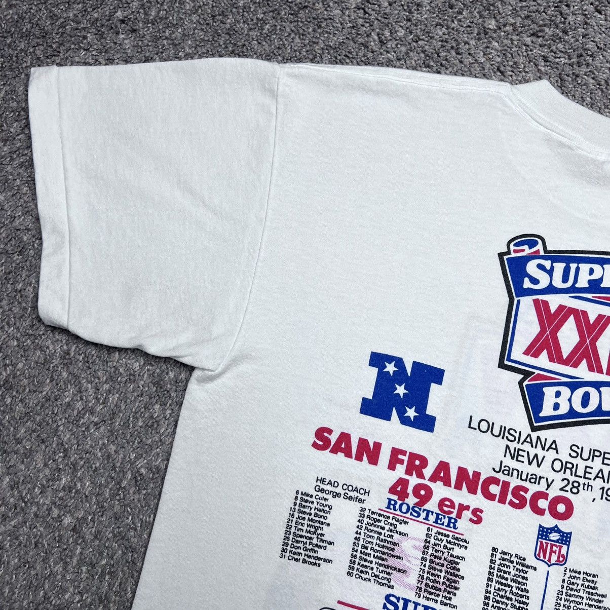 NFL Vtg 1990 NFL Super Bowl 49ers Broncos Championship T-Shirt Size US L / EU 52-54 / 3 - 13 Thumbnail