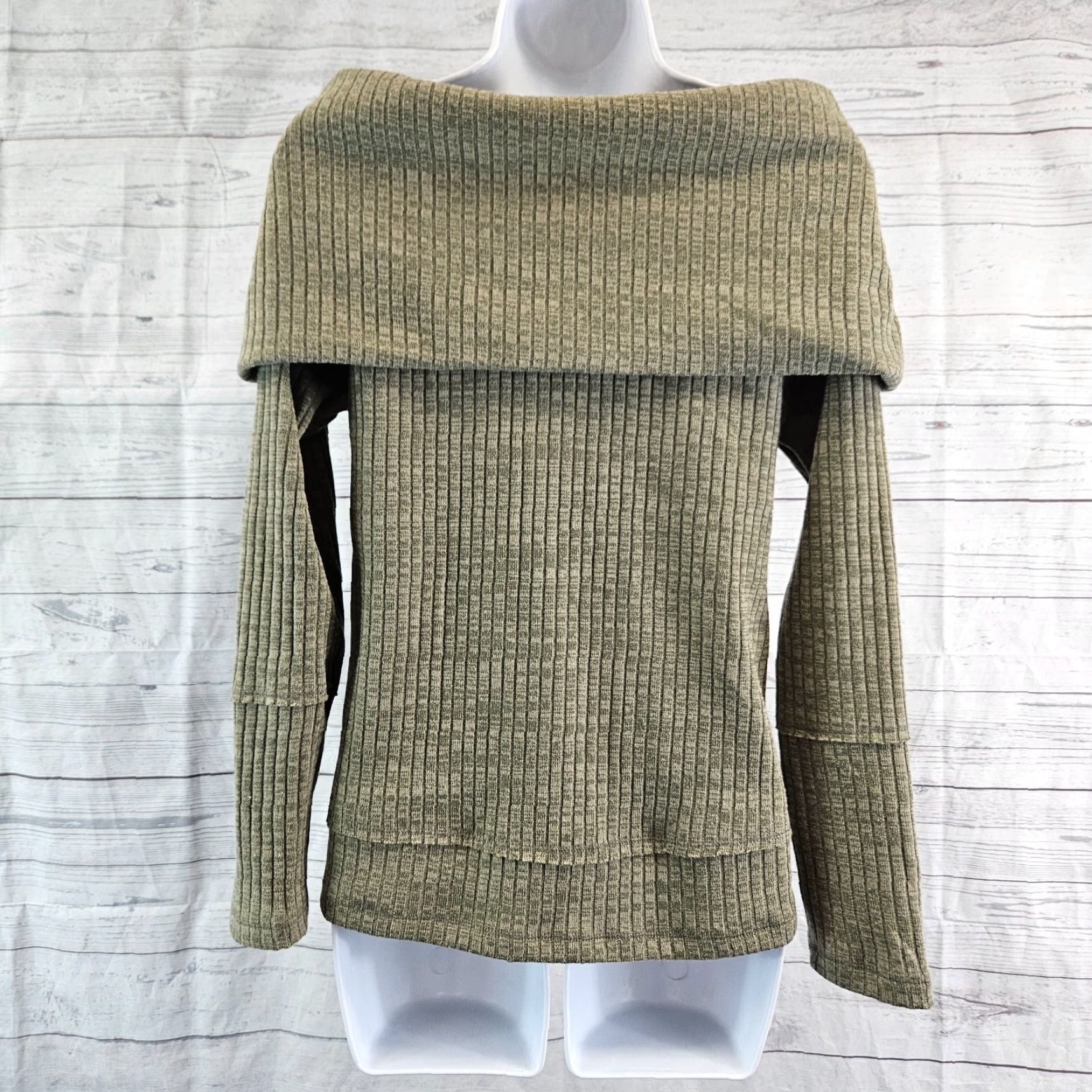 Vintage Knox Rose Womens Ribbed Top Sz Small Green Lace Up Sides Size S / US 4 / IT 40 - 4 Thumbnail