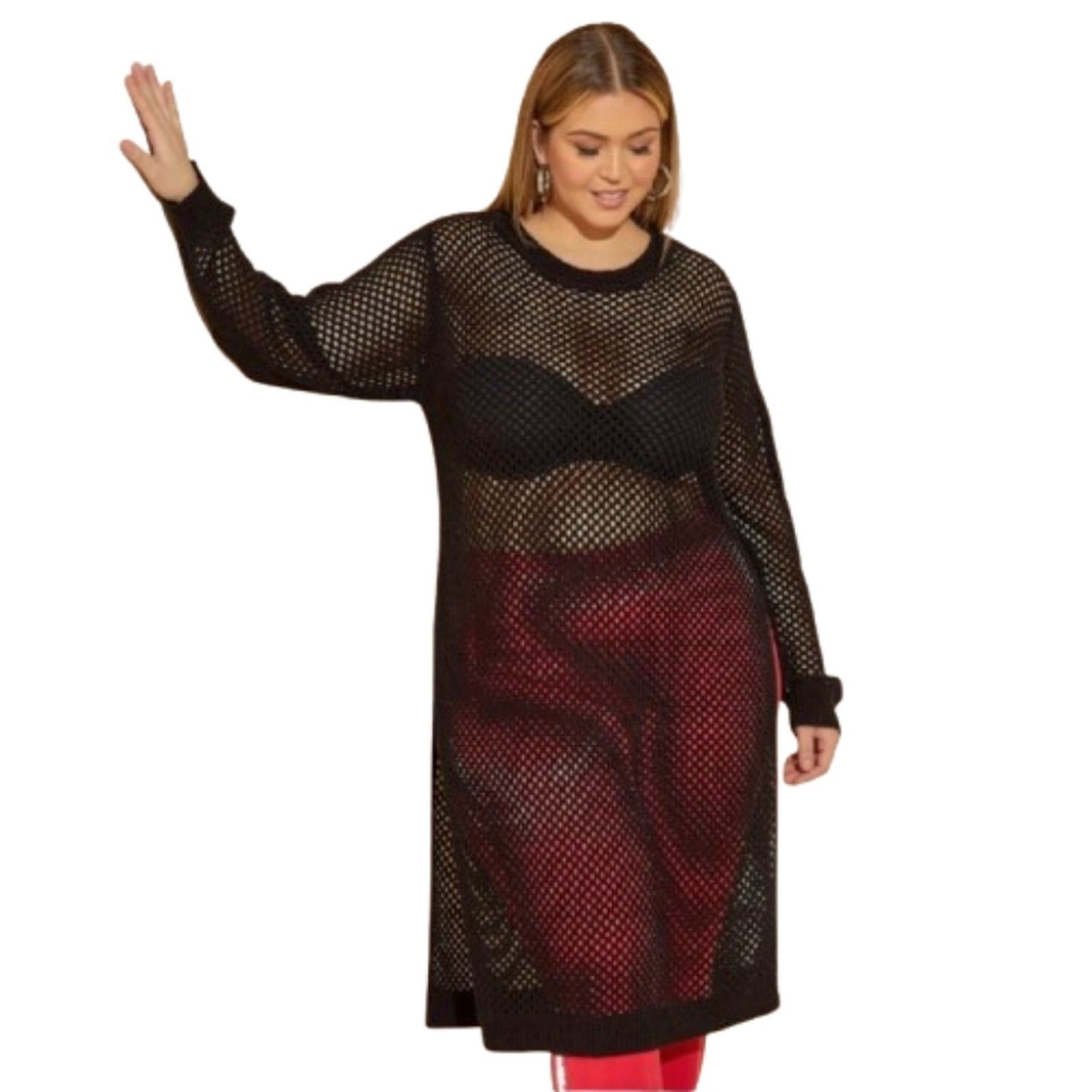 Other MIDNITE BLACK ☆ DIAMOND KNIT ☆ TUNIC SWEATER ☆ 4x ☆ NWT Size 4XL / US 24-26 - 3 Thumbnail