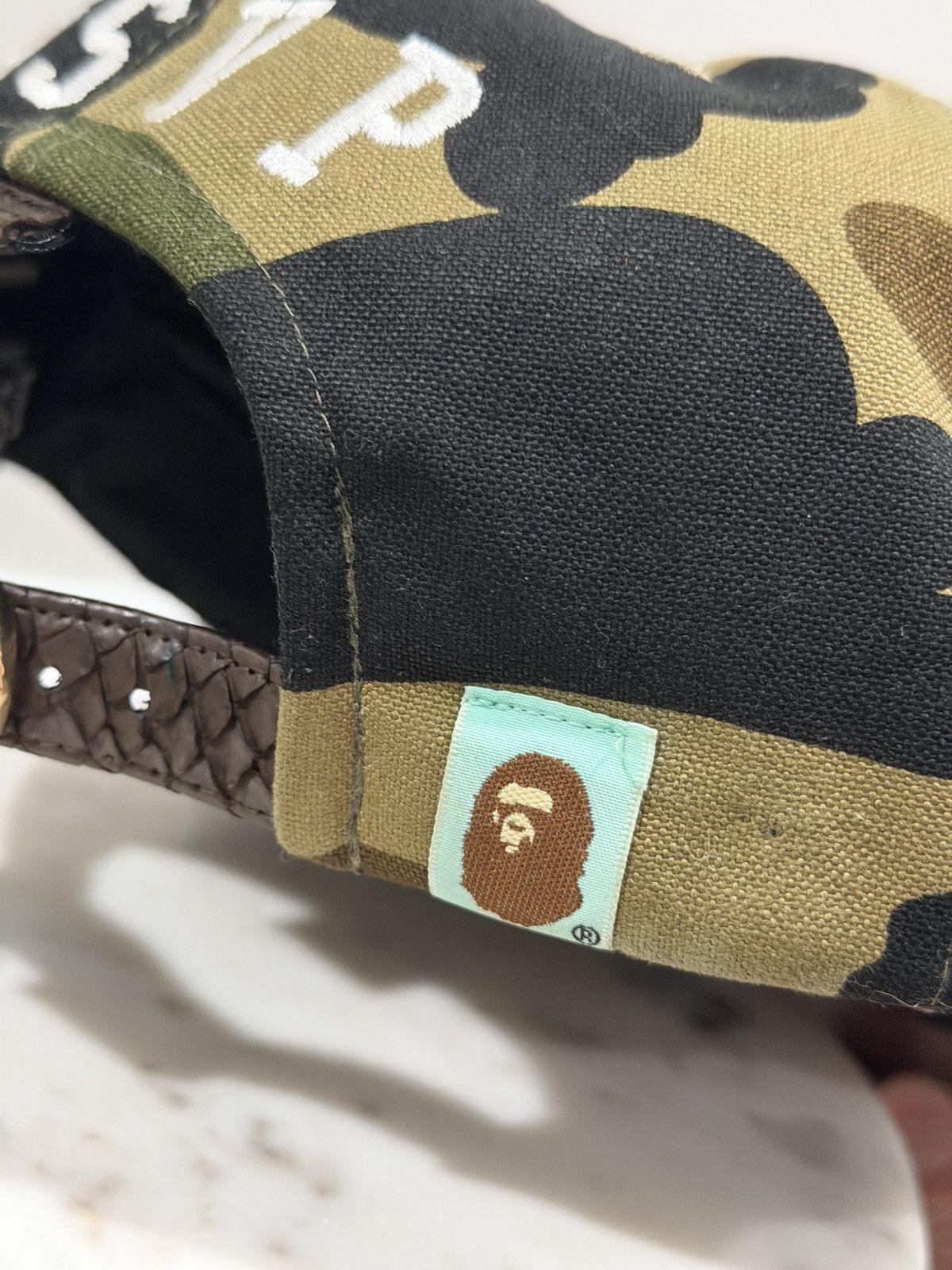 Just Don Just Don x Bape RSVP 2015 OG Green Camo Brown Snakeskin Hat Size ONE SIZE - 11 Thumbnail