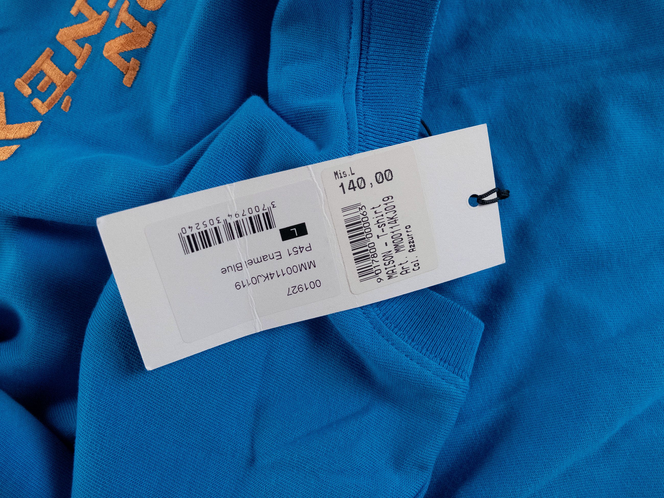 Maison Kitsune MAISON KITSUNE blue Men Go Faster logo embroidered t-shirt q Size US L / EU 52-54 / 3 - 7 Thumbnail