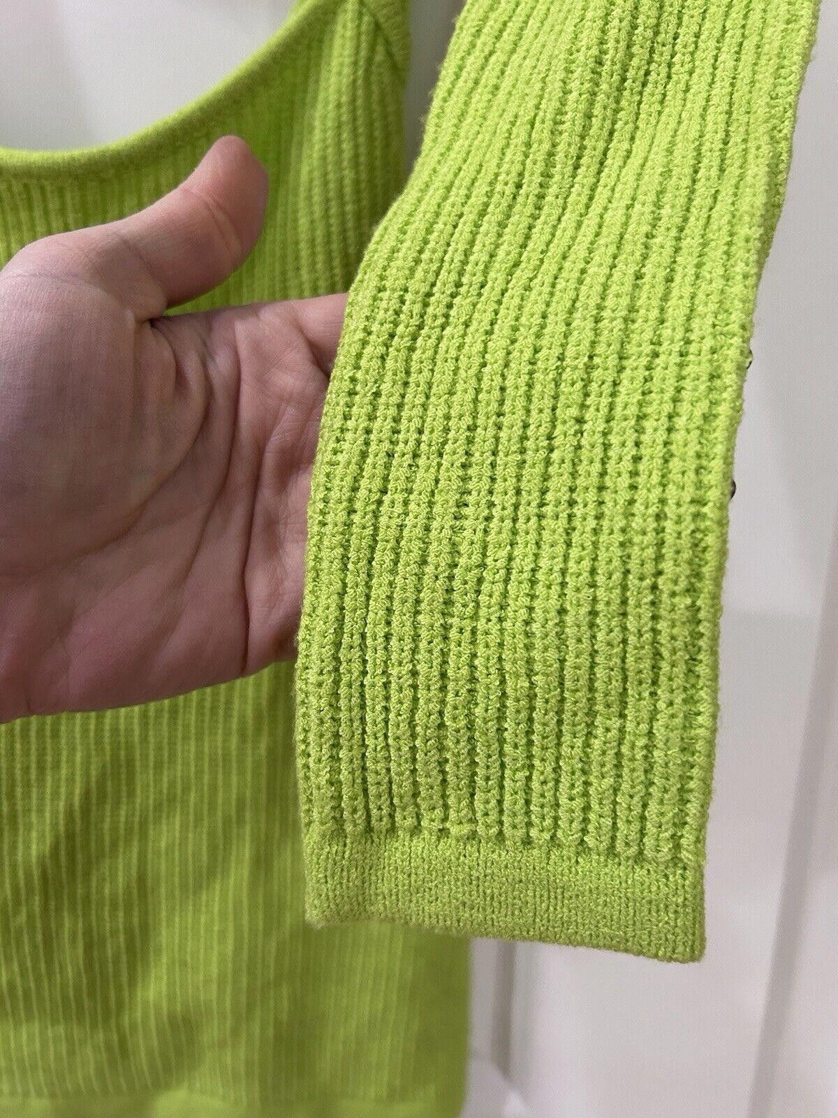 Designer SER.O.YA Cut Out Knit Mini Dress Lime Green Small Resortwear Size S / US 4 / IT 40 - 6 Thumbnail