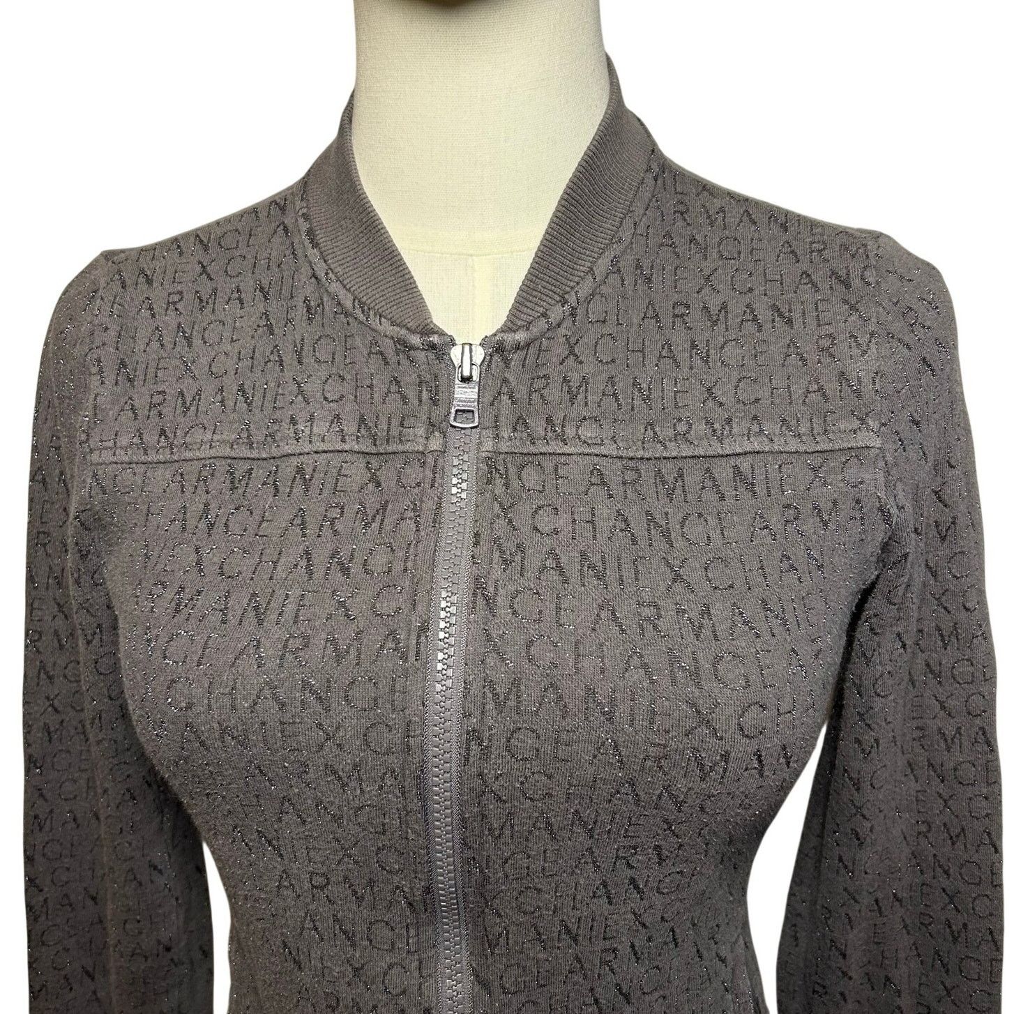 Armani Exchange Armani Exchange Gray Zip Mock Neck Athletic Jacket Small Size S / US 4 / IT 40 - 12 Thumbnail