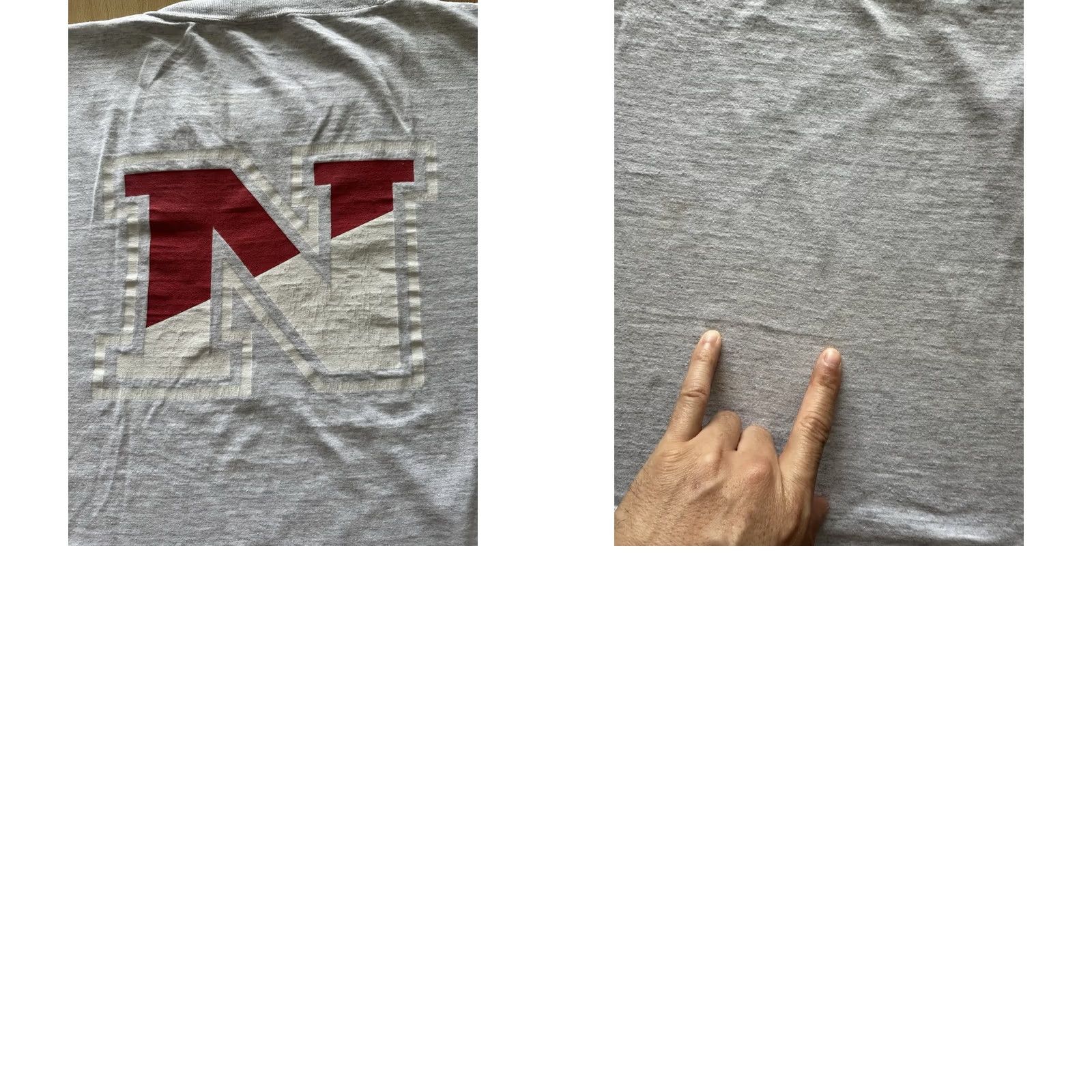 Vintage VINTAGE MV Sport University Of Nebraska Tee XL Gray Unisex Short Sleeve Single Stitch 80s USA Size US XL / EU 56 / 4 - 8 Thumbnail