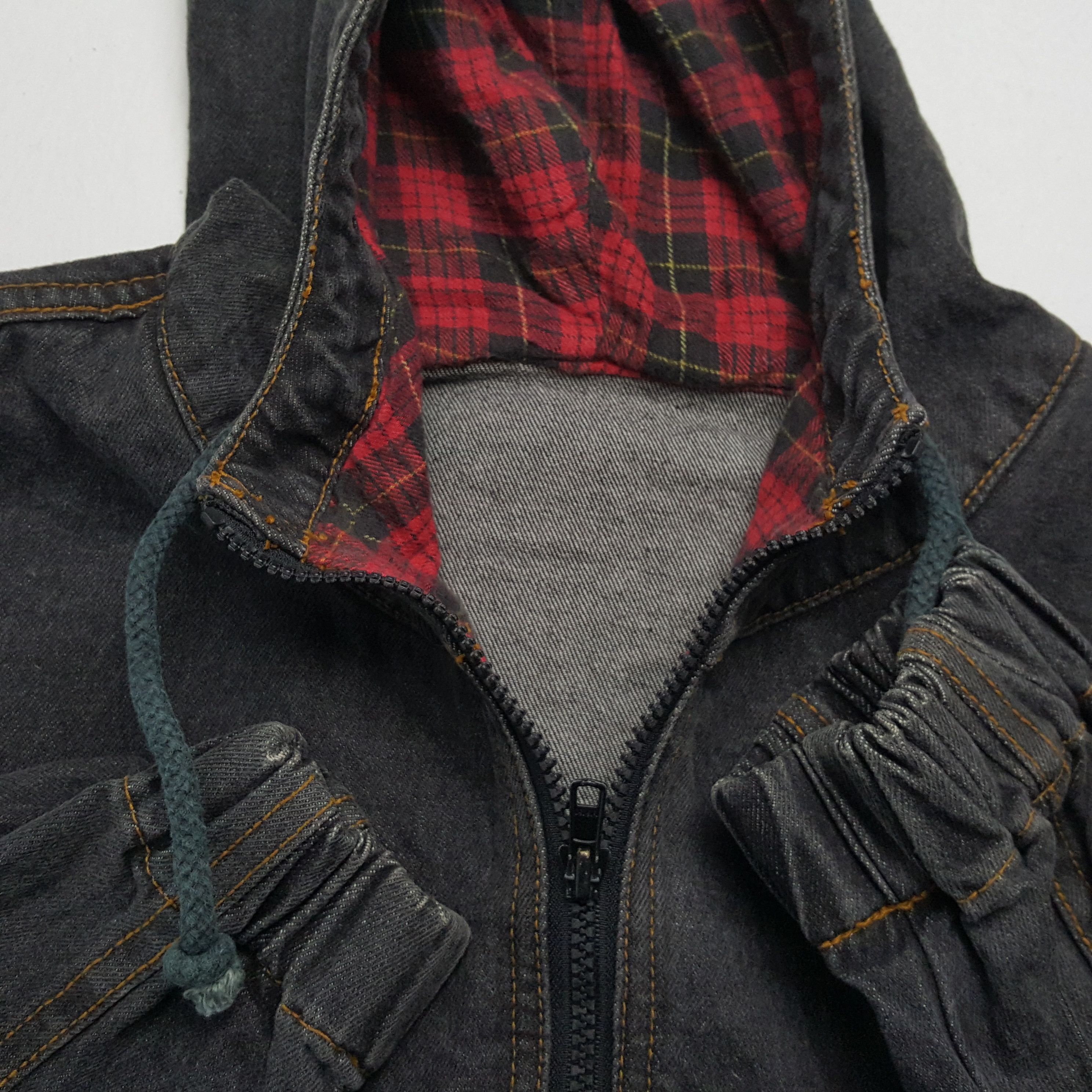 Japanese Brand × Vintage Half Zipper Denim X Custom NUMBER (N)INE Rare Design Jacket Size US XL / EU 56 / 4 - 9 Thumbnail