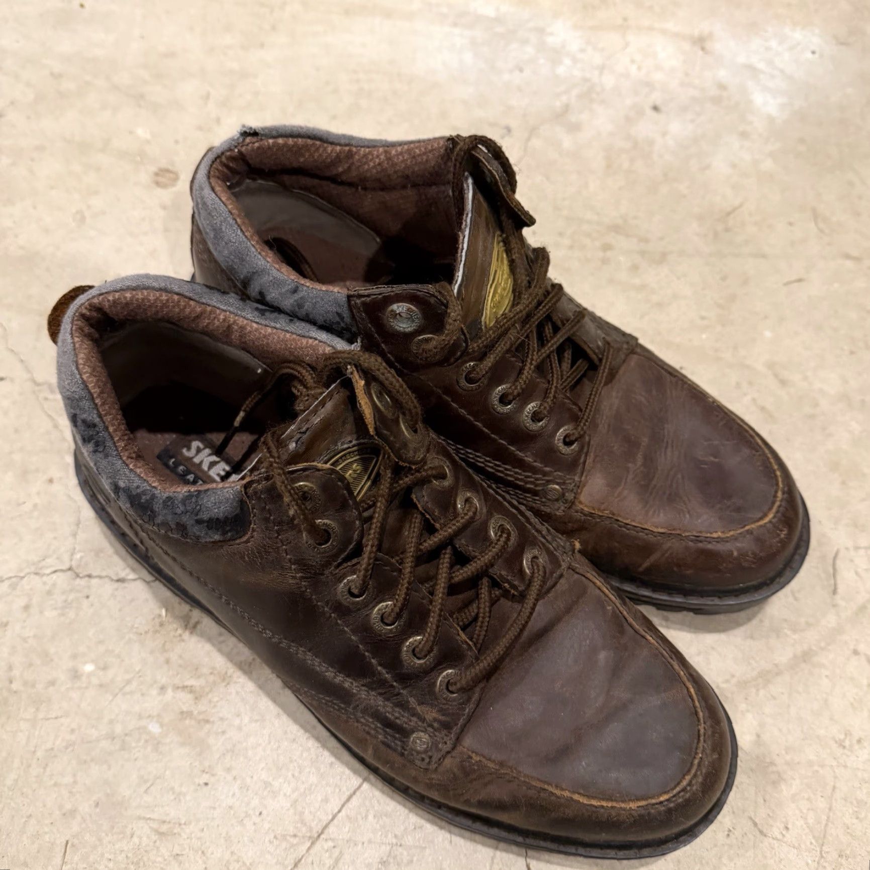 SKECHERS VINTAGE Skechers Mariner Brown Leather Boot Mens Size 9 Lace Up Utility Leather Upper Men Casual 90s Boots SN 4470 Size US 8 / EU 41 - 2 Thumbnail