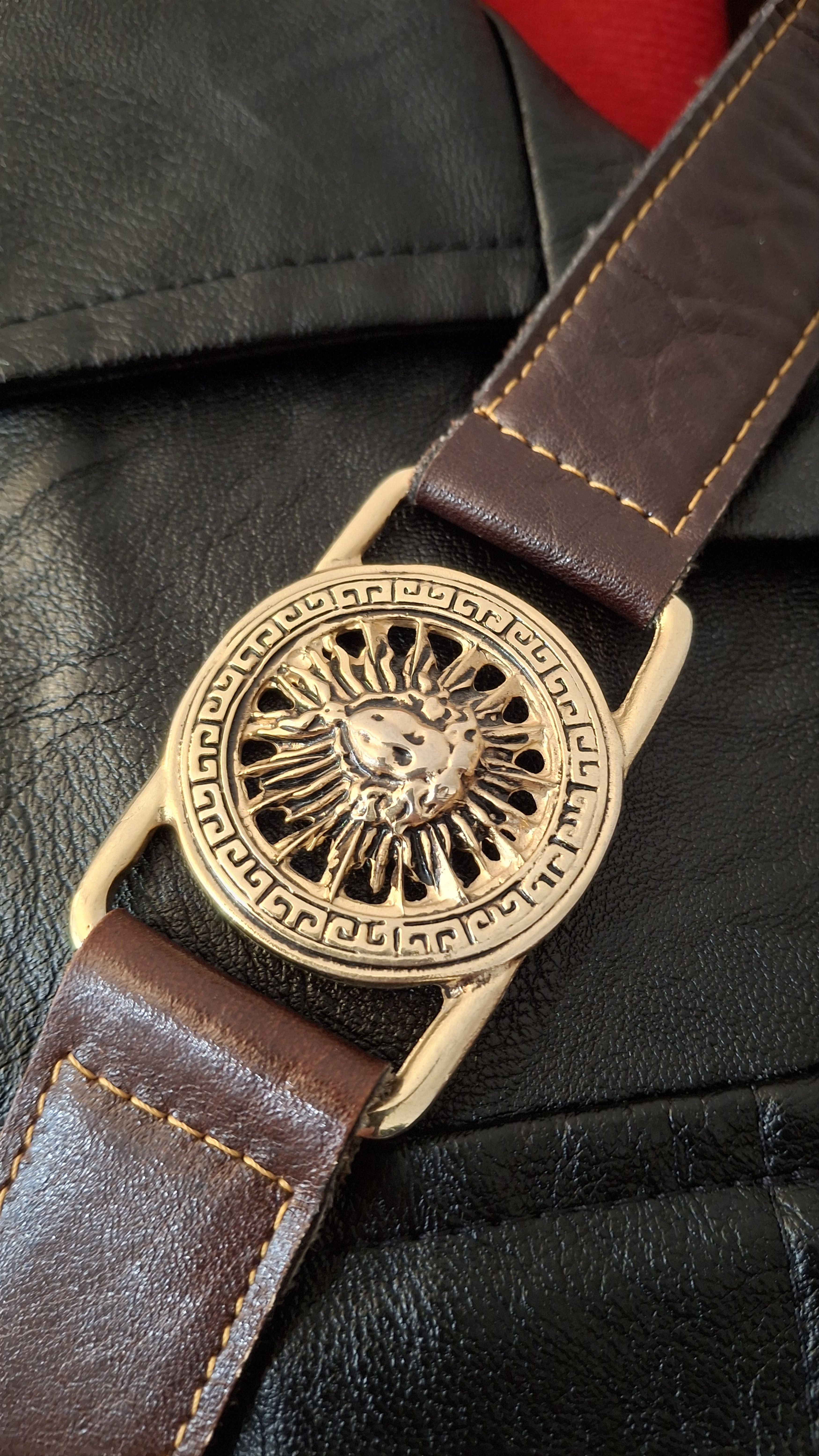 Handmade Custom Leather Hunter Bag - Hand-Painted - Medusa Strap Size ONE SIZE - 8 Thumbnail