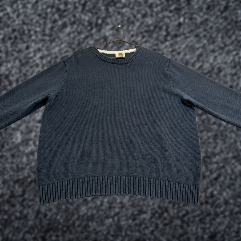 Vintage LL Bean Sweater Mens 2XL Blue Cotton Crewneck Ribbed Trim Classic Casual Navy Crew Neck Pullover Size US XXL / EU 58 / 5 - 1 Thumbnail