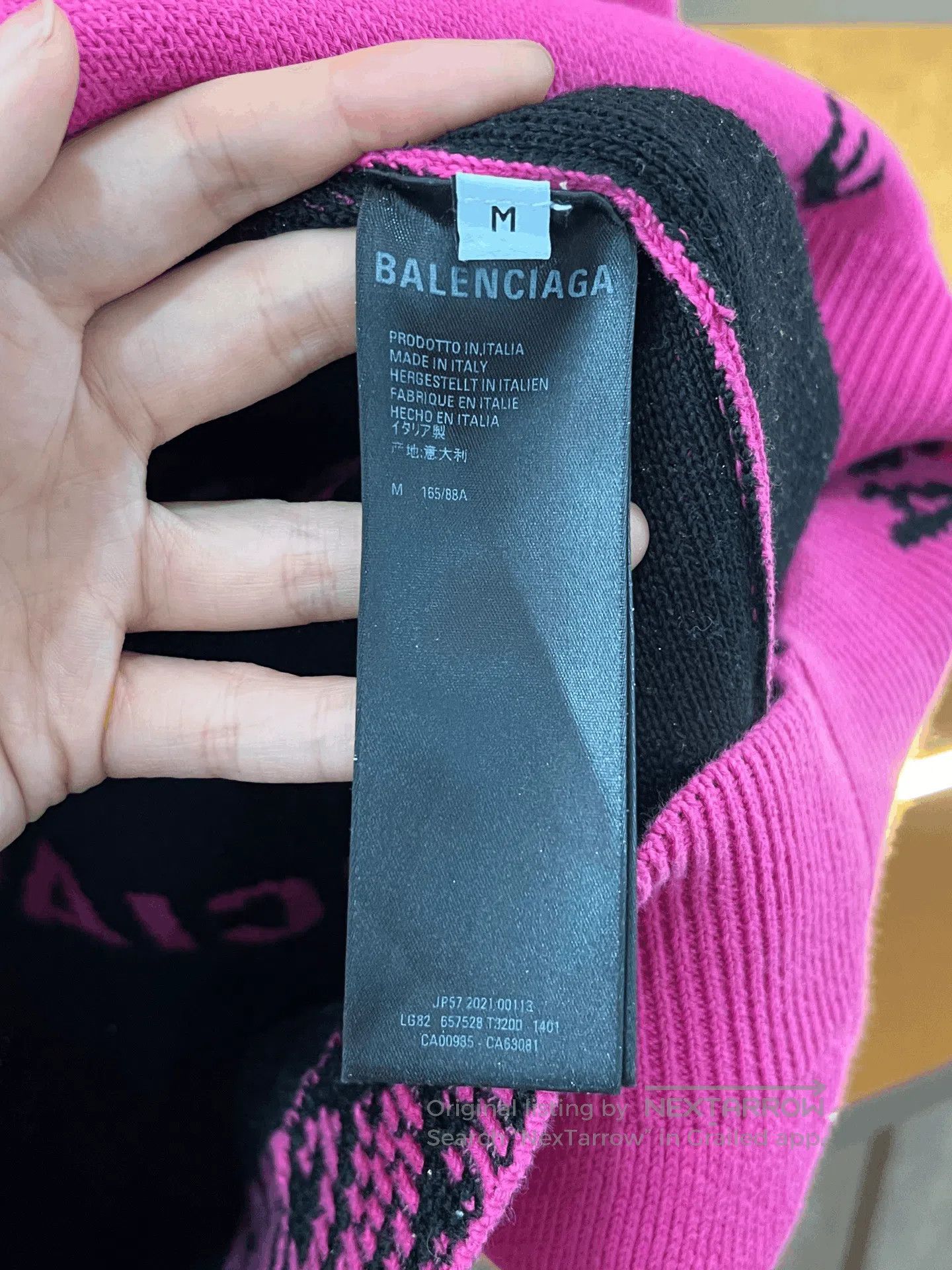 Balenciaga Balenciaga Pink All-Over Print Knit Sweater. Size M / US 6-8 / IT 42-44 - 3 Thumbnail