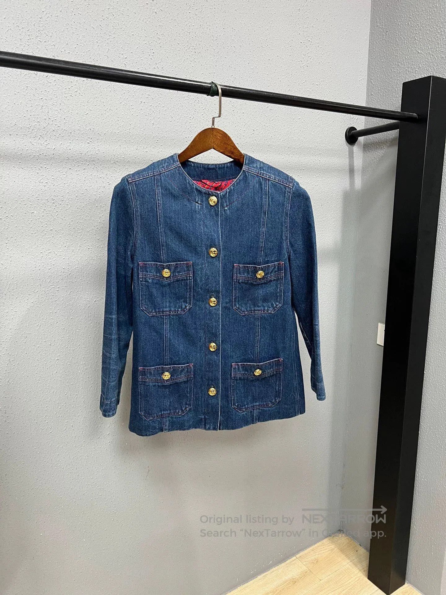Gucci Gucci Gold Buckle Four Pocket Denim Jacket. Size US XS / EU 42 / 0 - 1 Thumbnail