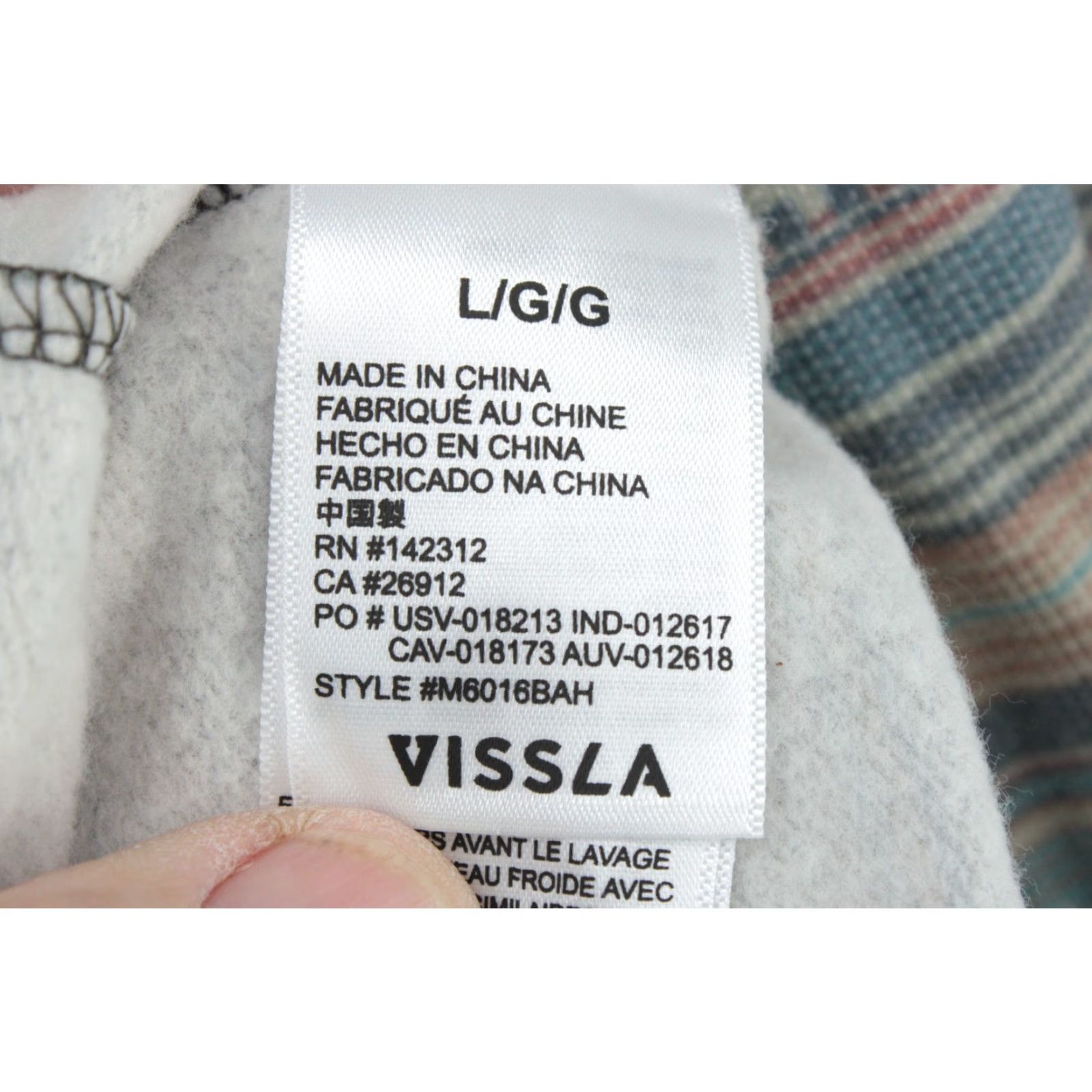 Vissla VISSLA Hoodie Mens Multicolor Striped Fleece Surf Skate Coastal Pullover NWT Size US L / EU 52-54 / 3 - 6 Thumbnail