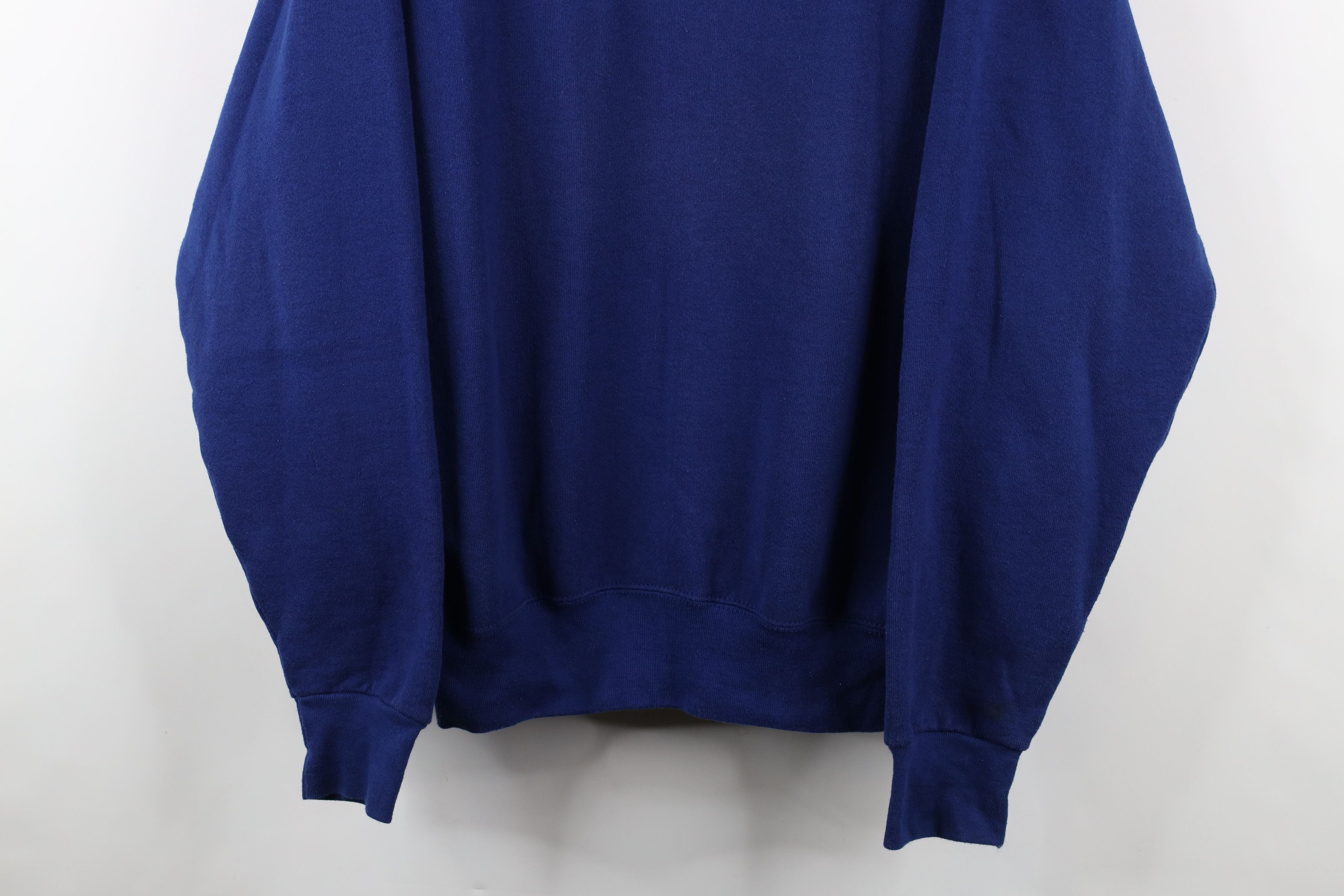 Vintage Vintage 90s Streetwear Blank Heavyweight Sweatshirt Blue USA Size US XL / EU 56 / 4 - 3 Thumbnail