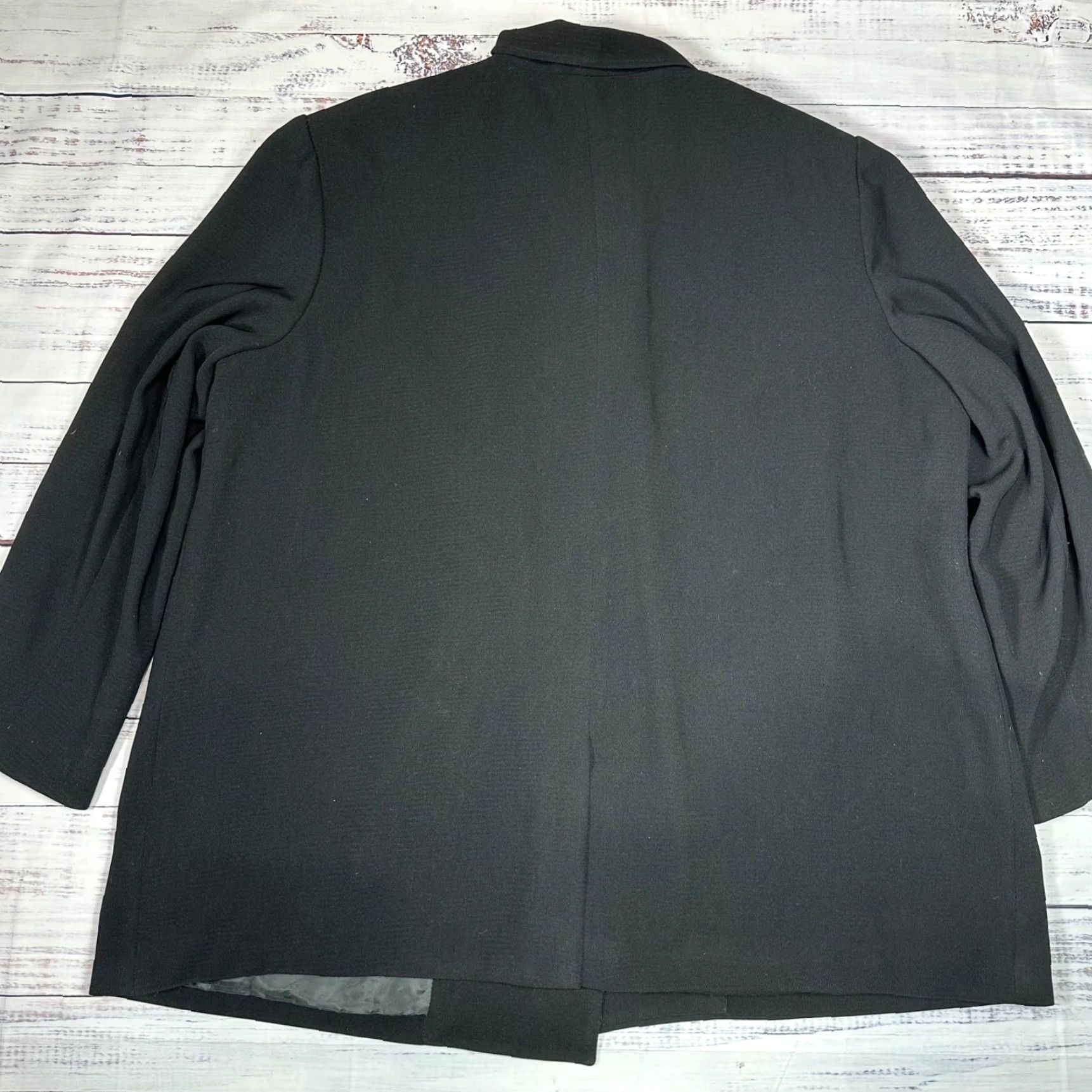 Vintage Harris Wallace Womens Jacket Plus 24W Black Button Front Lined Pockets + Size 24W Black Size 4XL / US 24-26 - 4 Thumbnail