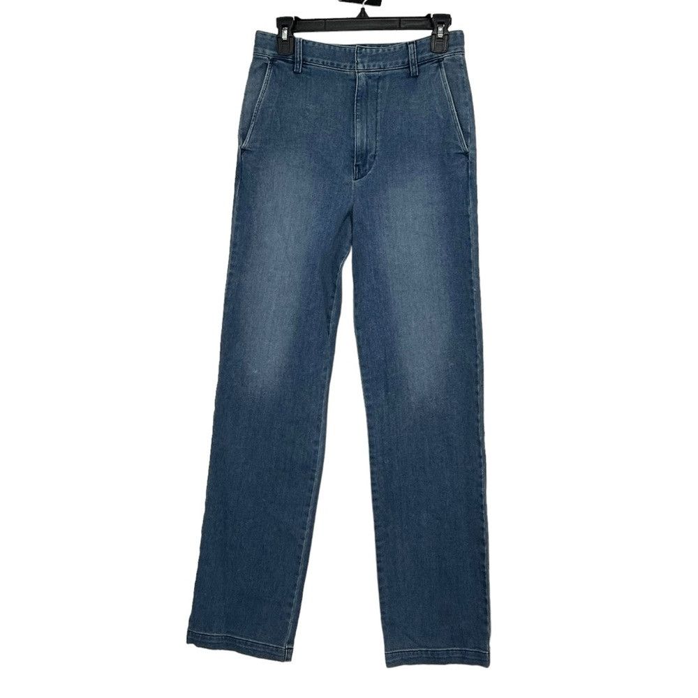 Enza Costa ENZA COSTA BLUE STRAIGHT LEG DENIM TROUSER JEAN PANTS HIGH Size 24" / US 00 / IT 34 - 2 Thumbnail