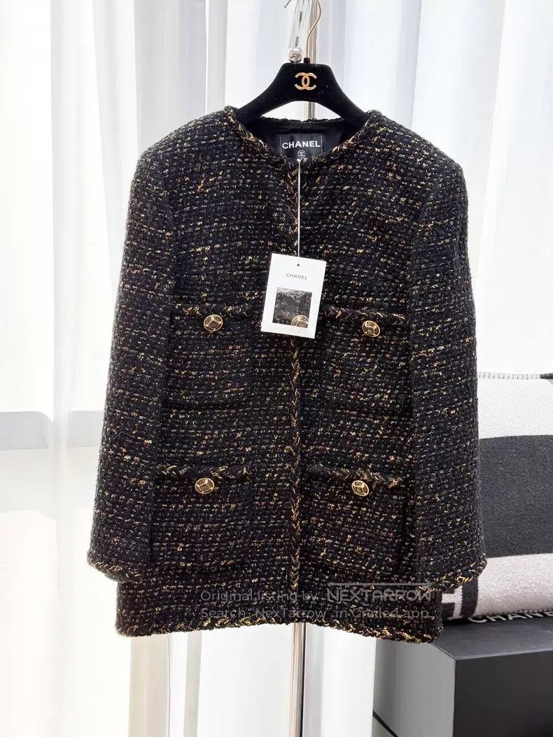 Chanel Chanel Glazed buckle four-pocket rolled edge woven long-sl Size XS / US 0-2 / IT 36-38 - 1 Thumbnail