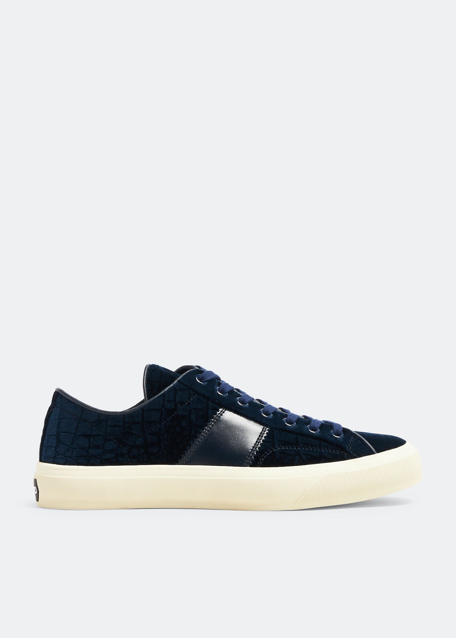 o1loc1c0824 Cambridge Velvet Sneakers in Navy Blue