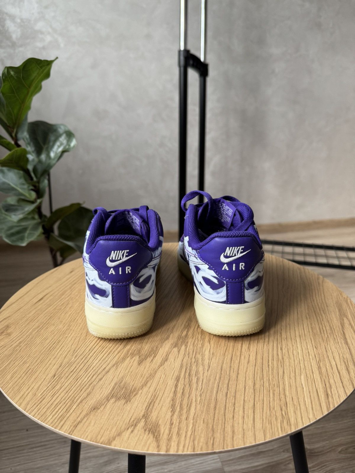 Nike Nike Air Force 1 Purple Skeleton Halloween Low Top Sneakers Size US 5.5 / IT 35.5 - 4 Thumbnail
