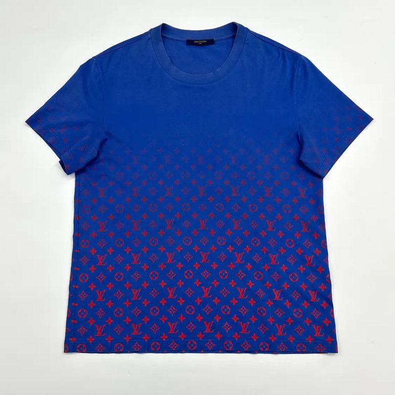 Louis Vuitton Louis Vuitton Blue Printed Cotton T-Shirt 0089 Size US XXL / EU 58 / 5 - 1 Thumbnail