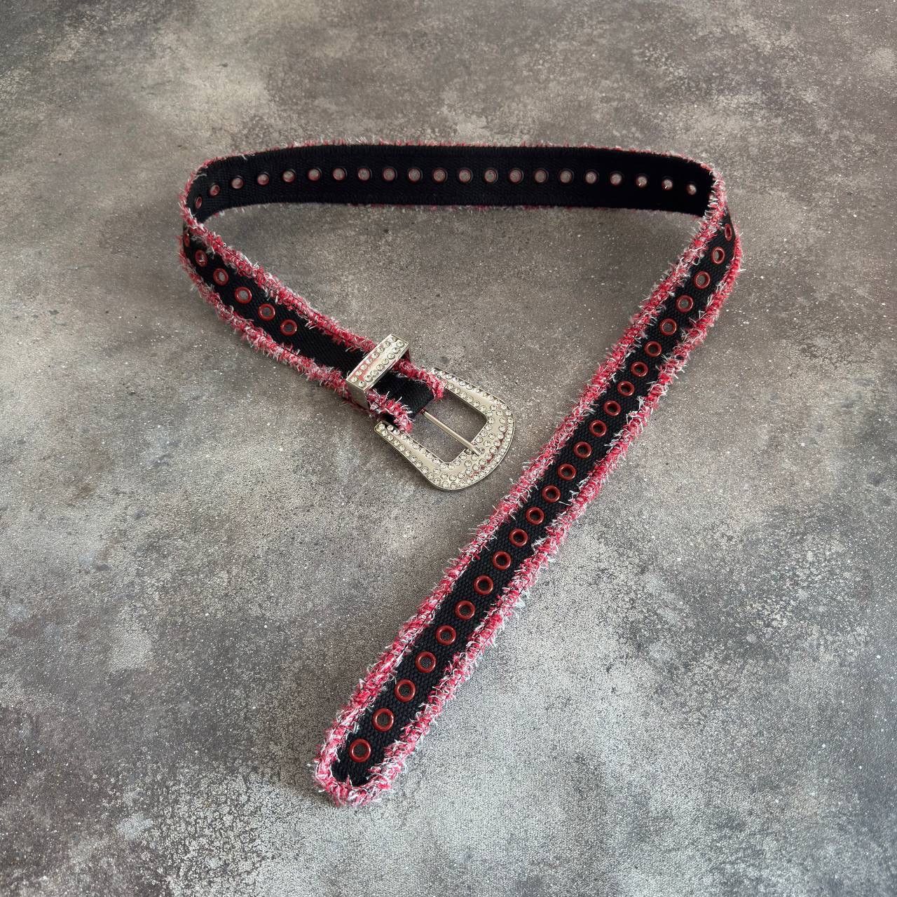 20471120 Y2K Punk Rave BB Simon Style Distressed Belt Size ONE SIZE - 7 Thumbnail