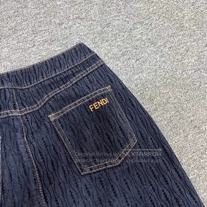 Fendi Fendi Letter logo embroidered denim half skirt Size 26" / US 2 / IT 38 - 2 Thumbnail