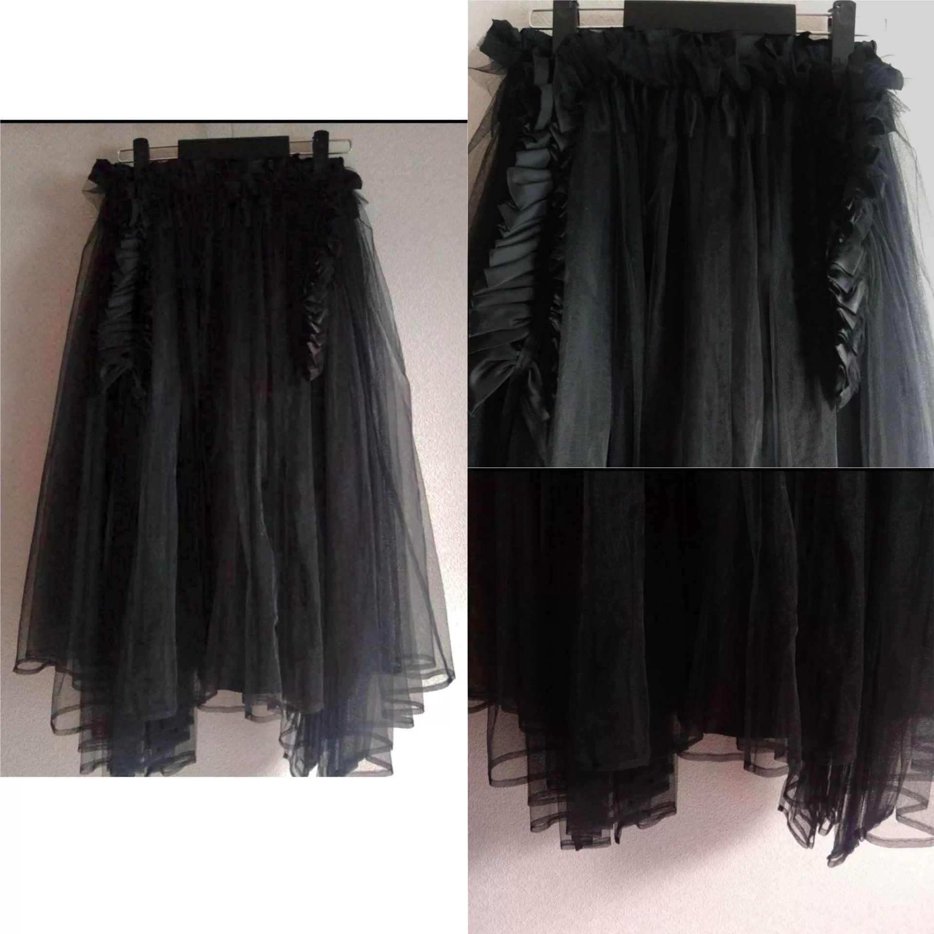 CDG Noir Pleated Tulle Skirt