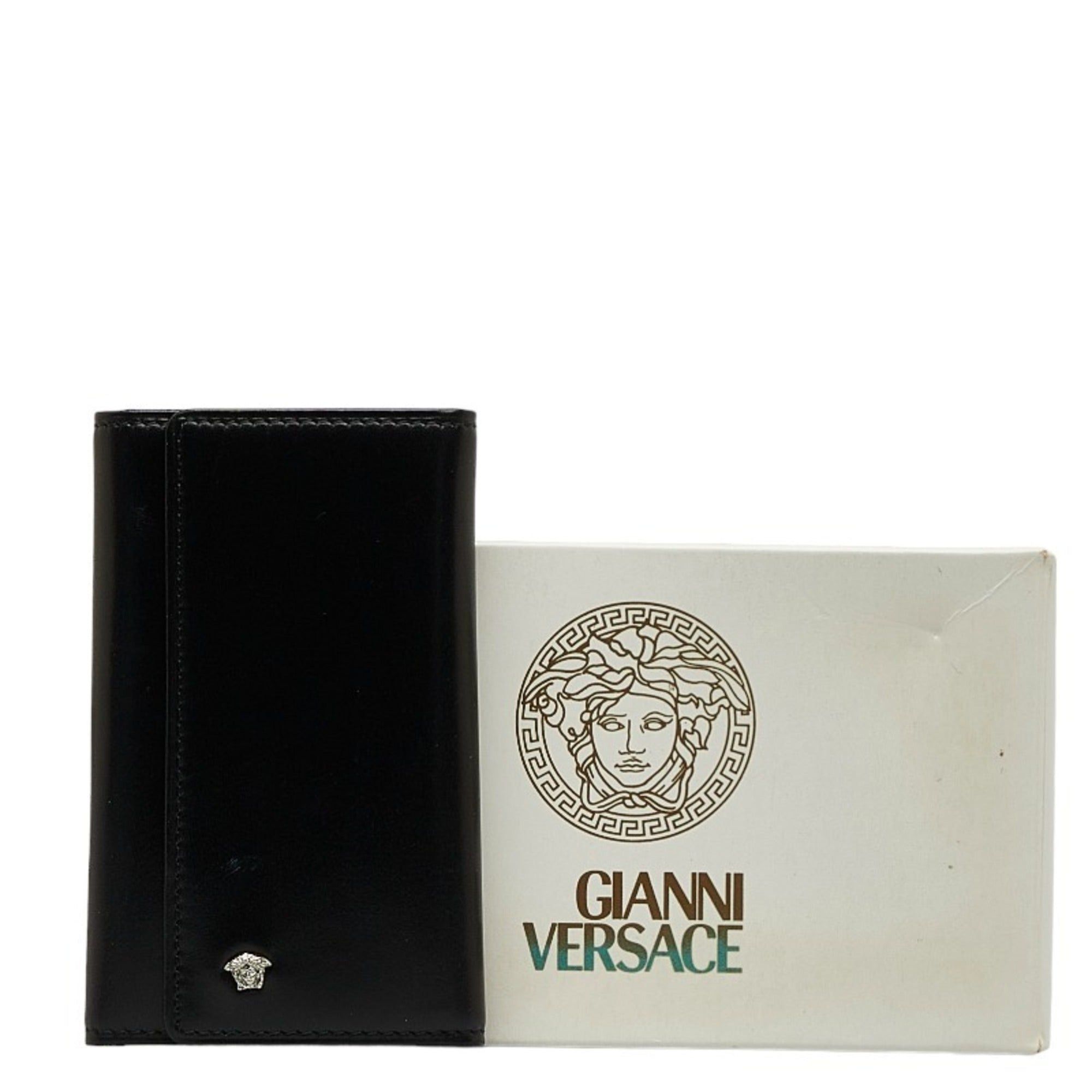 image of Versace Key Case Black Leather Ladies, Women's