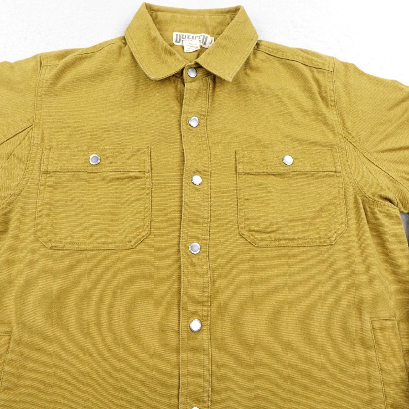 Duluth Trading Company Duluth Trading Co Shacket Mens Medium Beige Canvas Flannel-Lined Pockets Button Outdoor Workwear Casual Travel Size US M / EU 48-50 / 2 - 3 Thumbnail