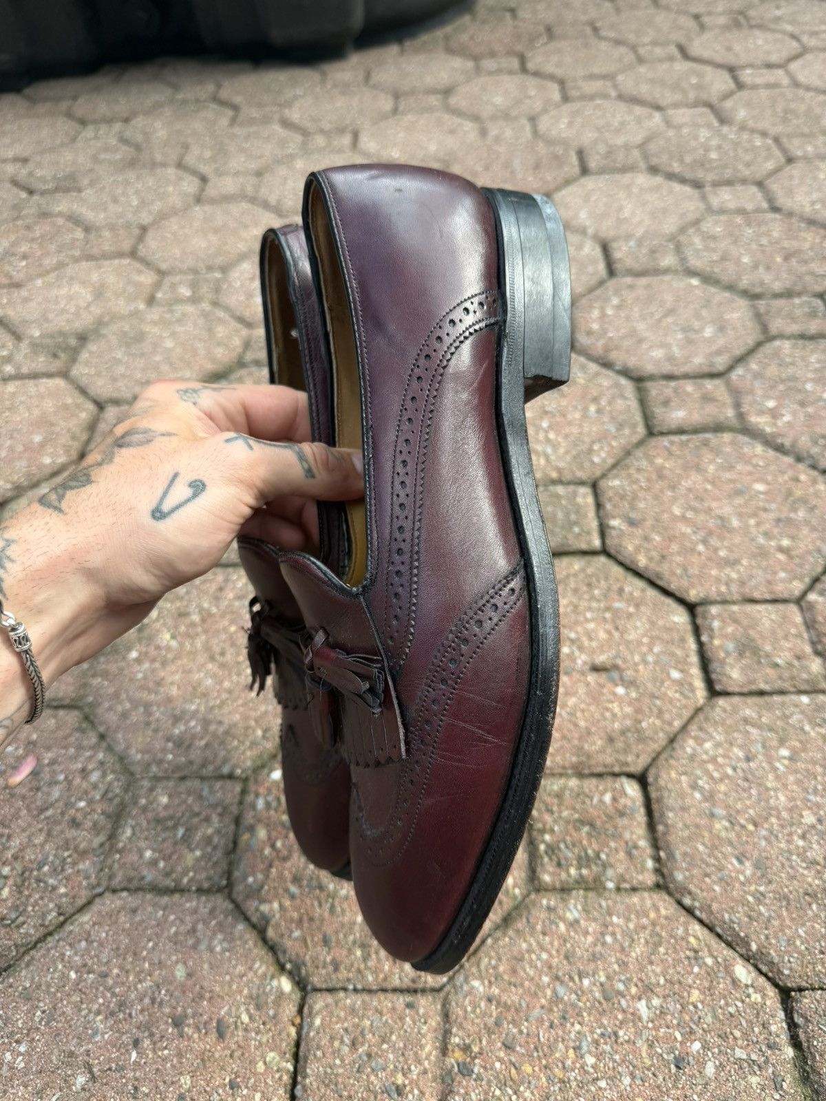 Other Blood Red Leather Vintage Dress Shoes Oxford Size US 8.5 / EU 41-42 - 2 Thumbnail