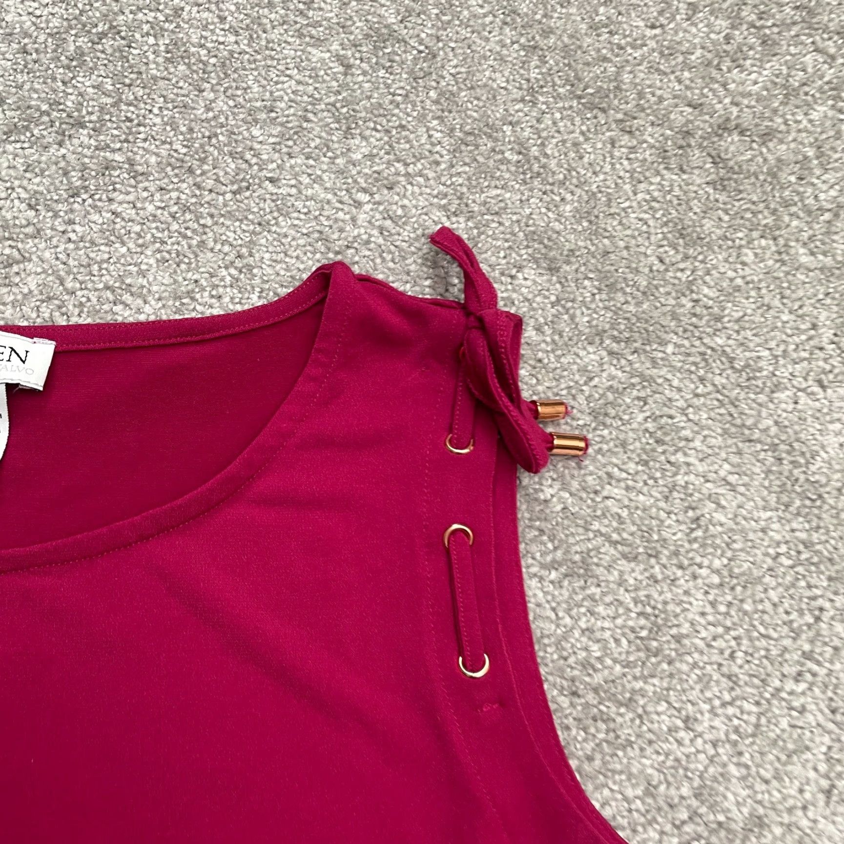 Vintage Carmen Marc Valvo Tank Top Womens M Red Strap Lace Accent Casual Size M / US 6-8 / IT 42-44 - 5 Thumbnail