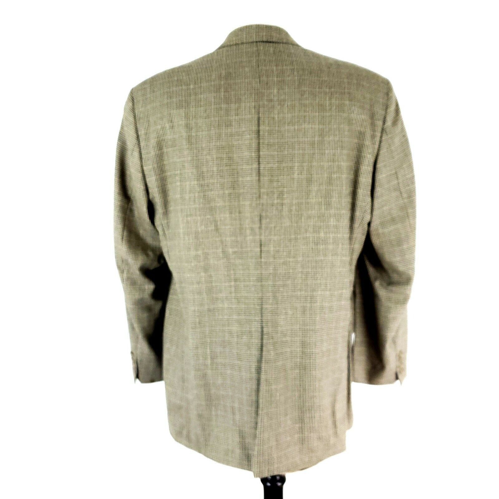 Ralph Lauren Chaps Ralph Lauren Wool Silk 2 Button Blazer 42L Tan Blue Ho Size 42L - 6 Thumbnail