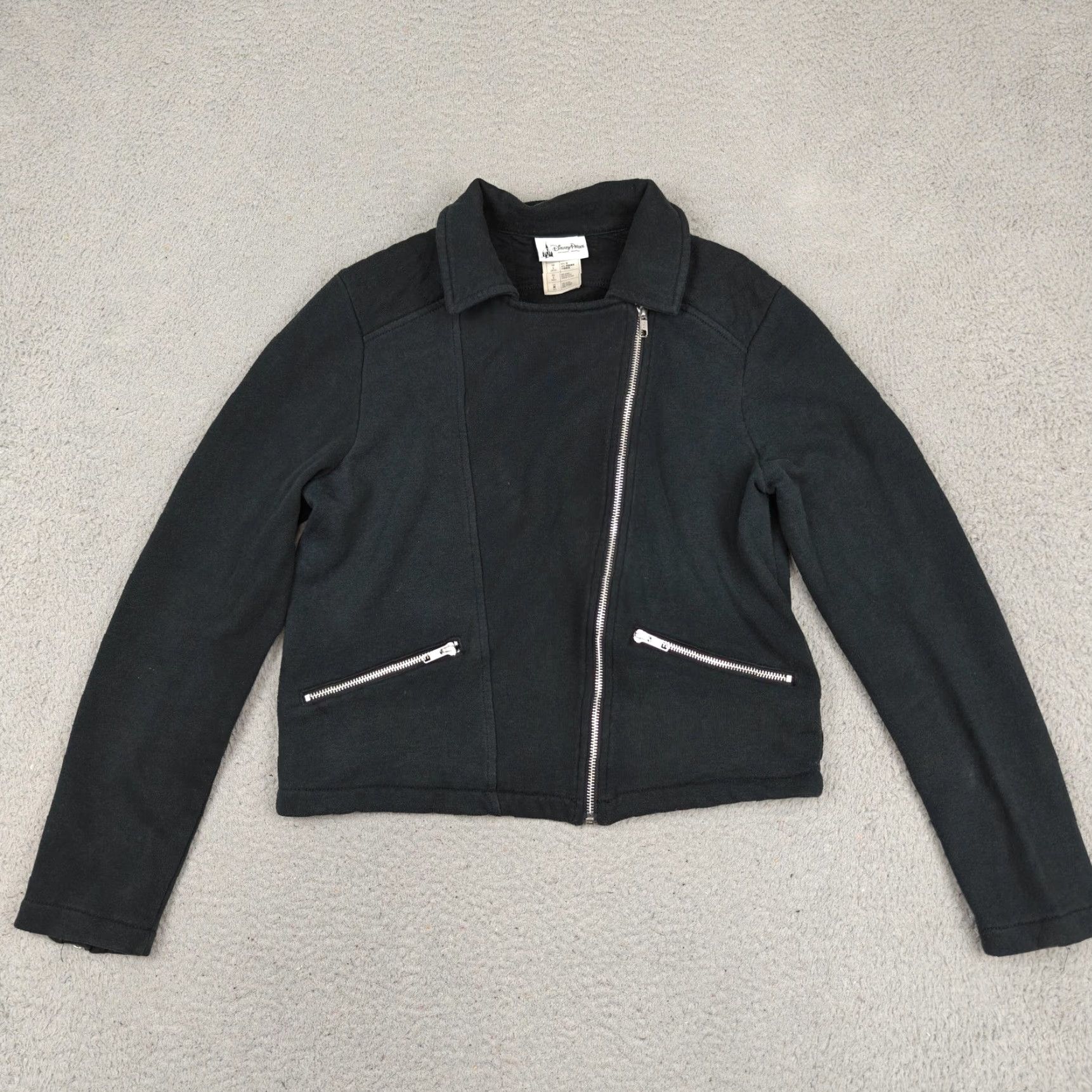 Disney Disney Parks Jacket Womens Medium Black Mickey Mouse Moto Zip Rhinestone Back Jacket Size M / US 6-8 / IT 42-44 - 3 Thumbnail
