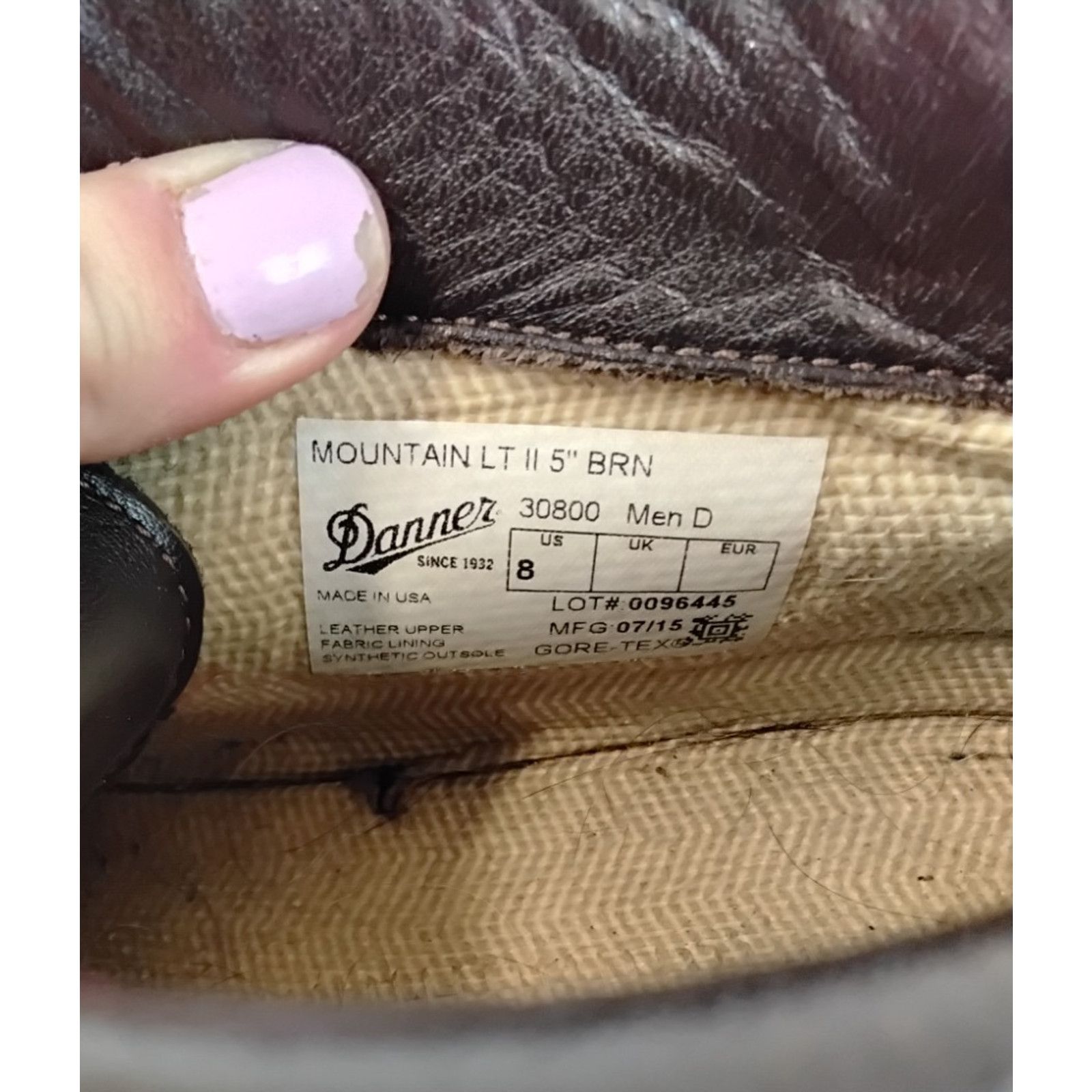 Danner Danner Mountain LT II 5" Boots Men's 8 Brown Gore-Tex Size US 8 / EU 41 - 11 Thumbnail