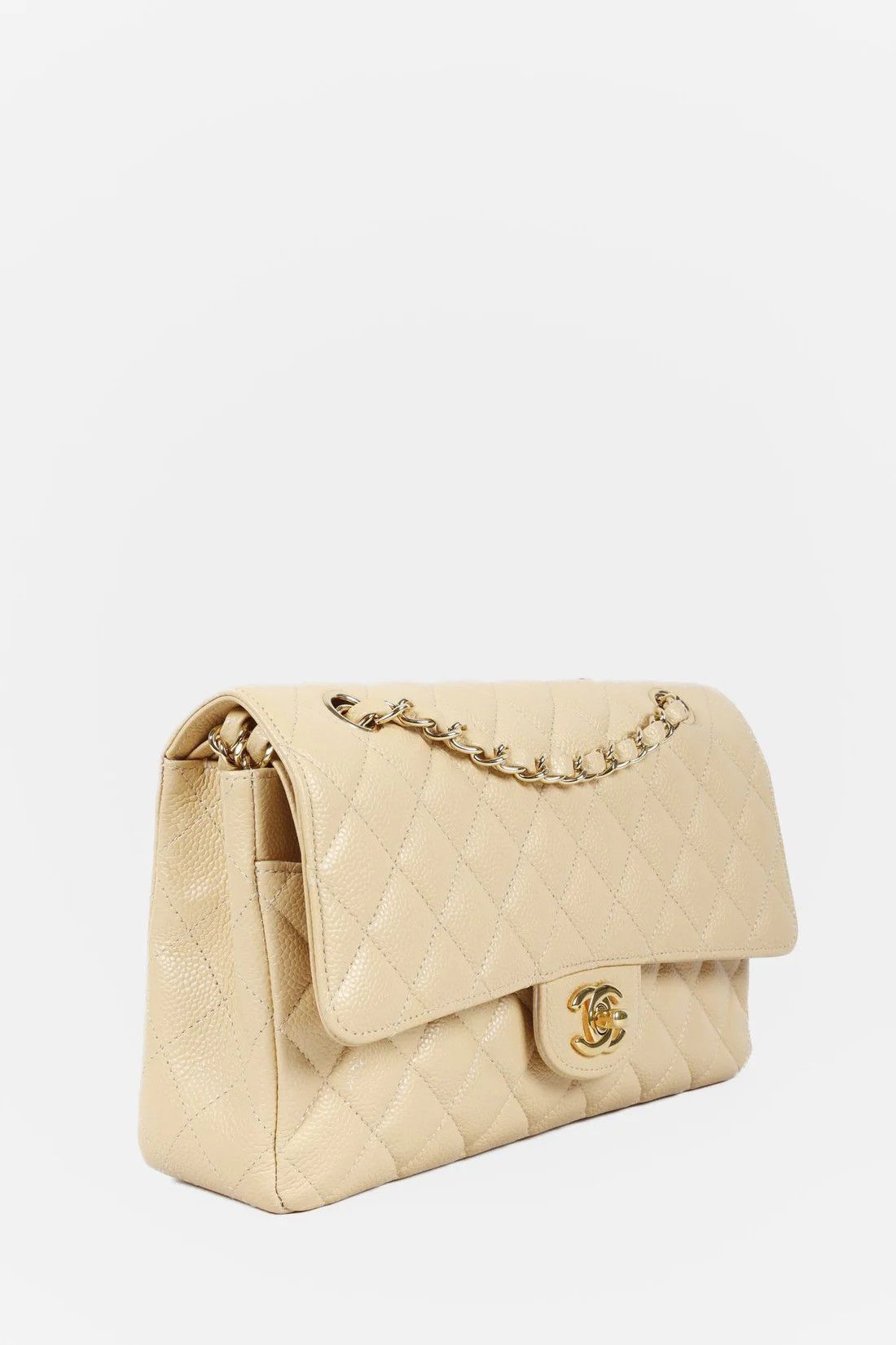Chanel Chanel 2014 Beige Caviar Medium Double Flap Bag GHW Size ONE SIZE - 2 Thumbnail