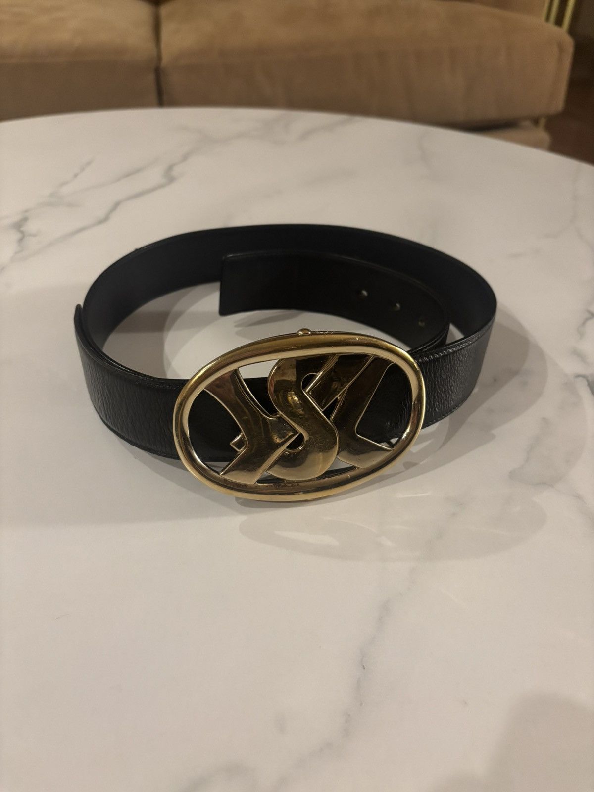 YVES SAINT LAURENT YSL BIG LOGO BELT