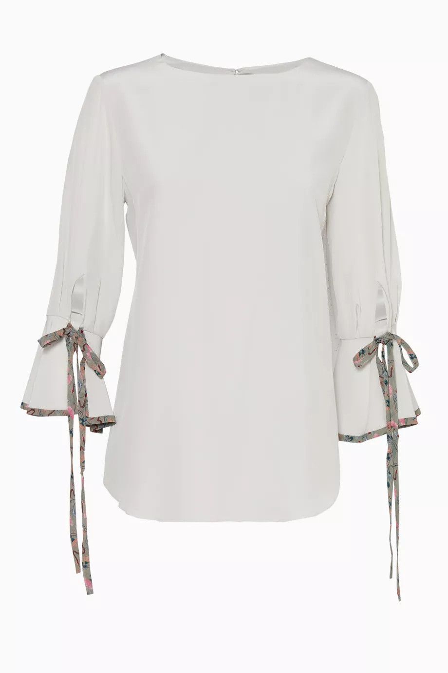 Chloe o1y0825 Silk Blouse in Light Gray Size M / US 6-8 / IT 42-44 - 1 Thumbnail