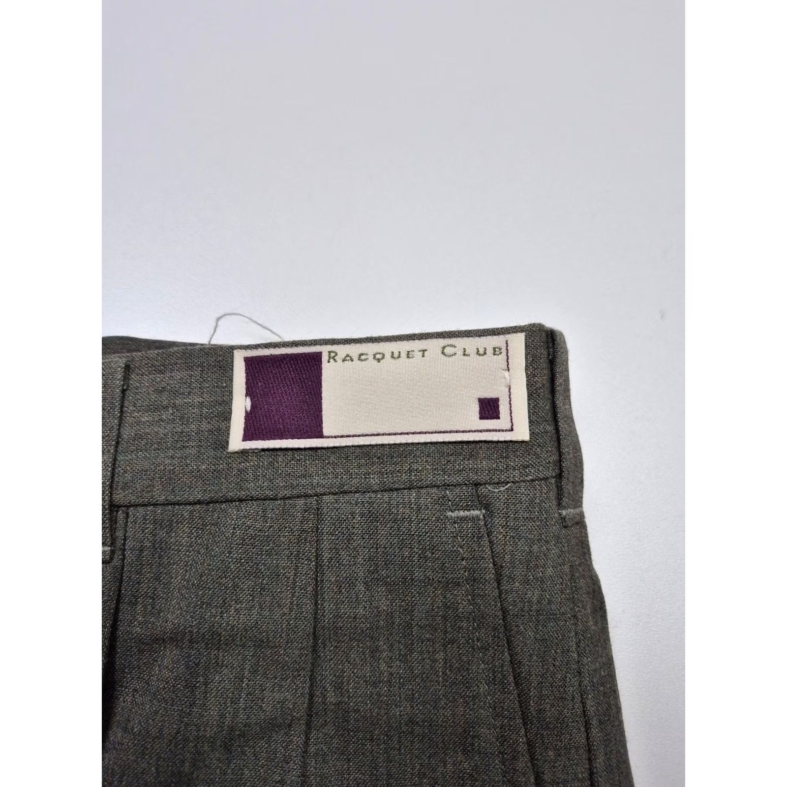 Vintage Racquet Club Mens Dress Pants 38x36 Gray Wool Pleated Straight Unhemmed USA NWT Size US 38 / EU 54 - 3 Thumbnail