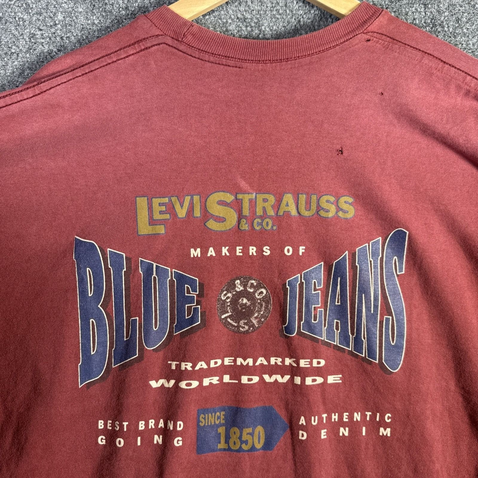 Levi's Vintage Levis Shirt Mens XL Red 90s Jeans Denim Faded Size US XL / EU 56 / 4 - 6 Thumbnail